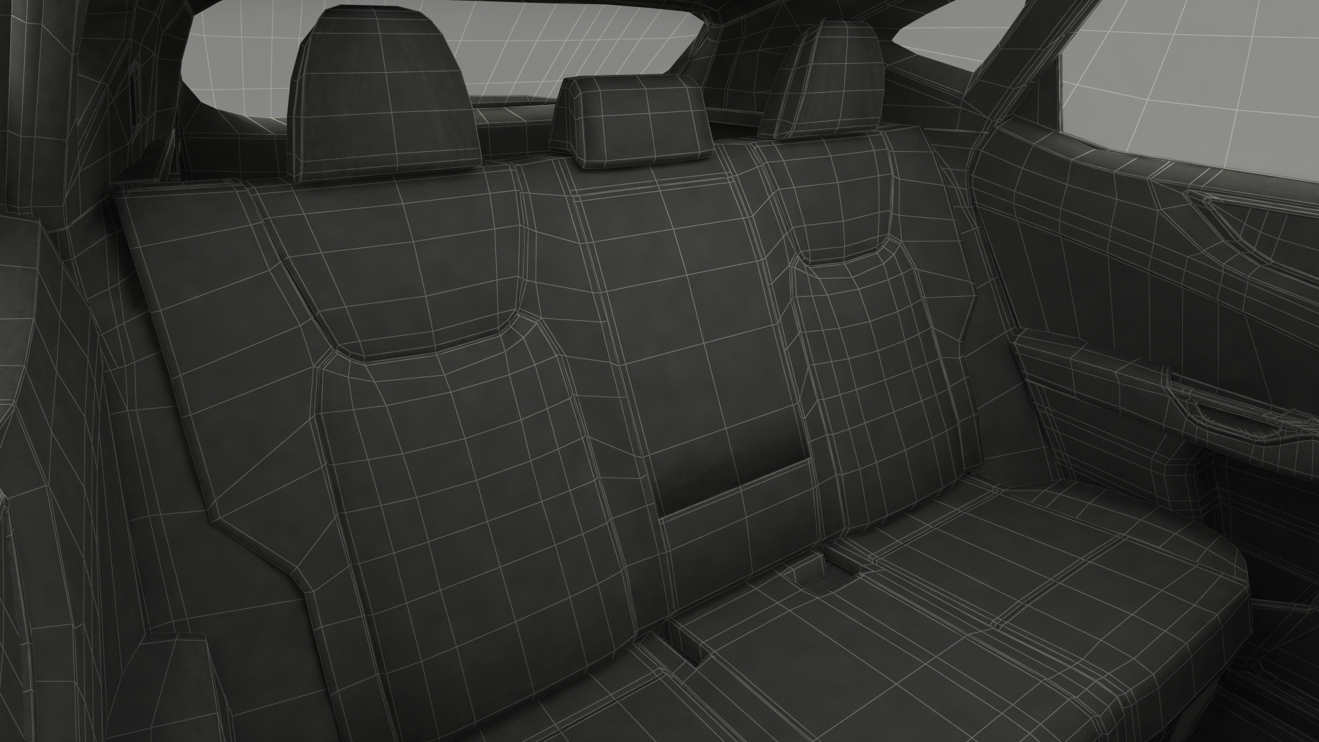3D model Luxury Hybrid SUV White Simple Interior Rigged for Cinema 4D