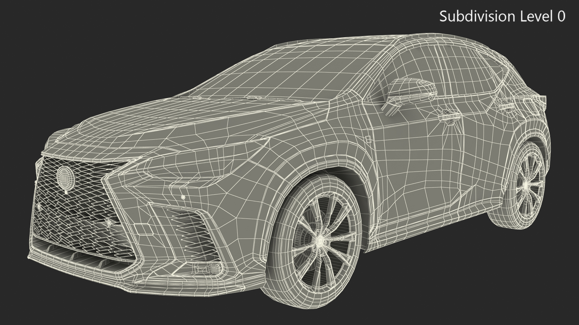 3D model Luxury Hybrid SUV White Simple Interior Rigged for Cinema 4D