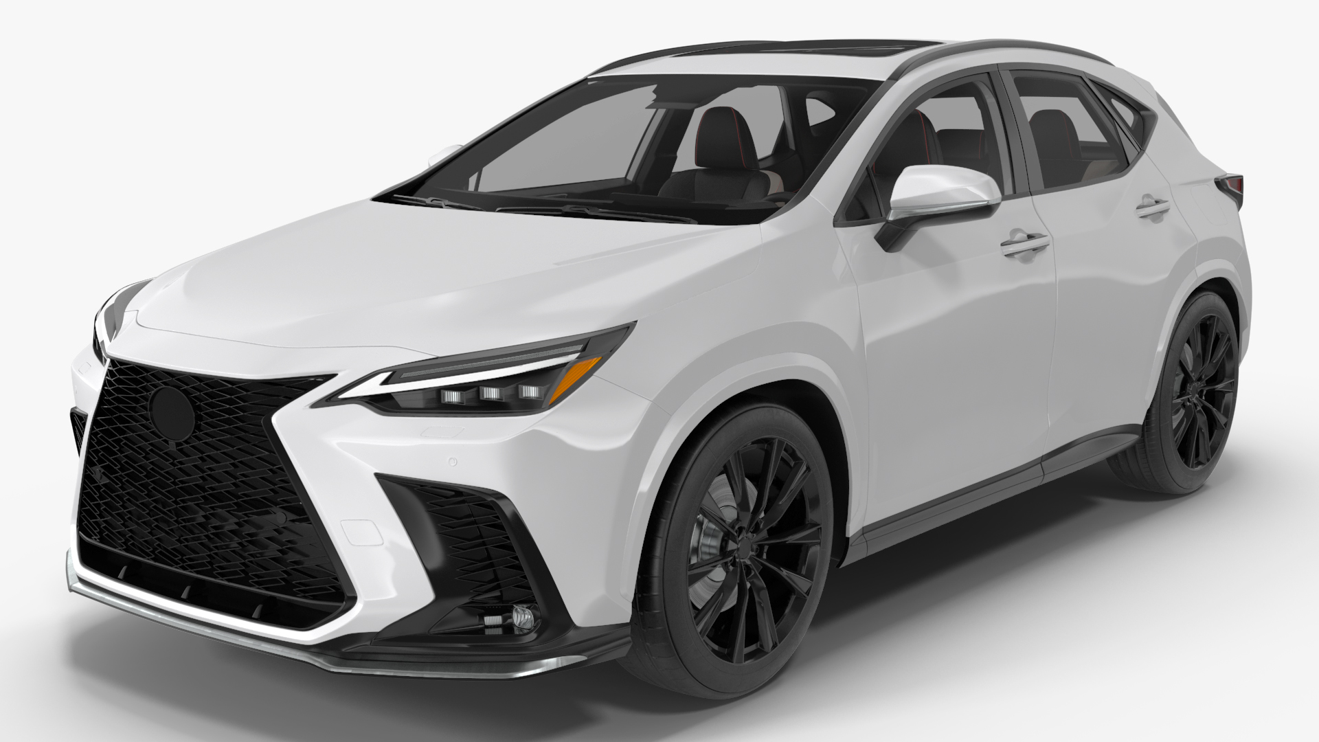3D model Luxury Hybrid SUV White Simple Interior Rigged for Cinema 4D