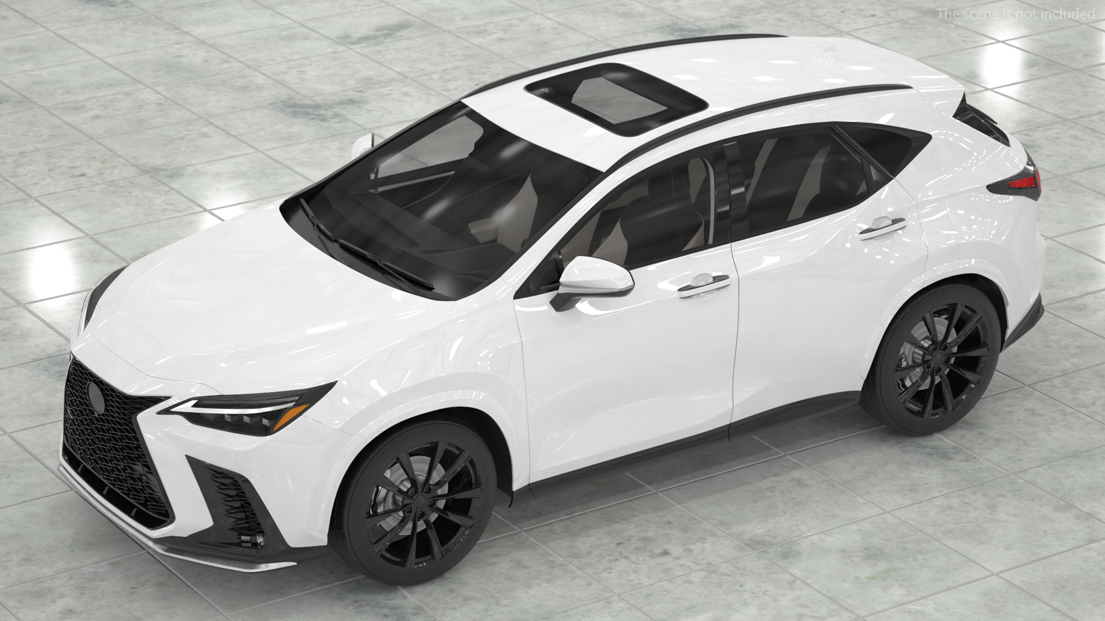 3D model Luxury Hybrid SUV White Simple Interior Rigged for Cinema 4D