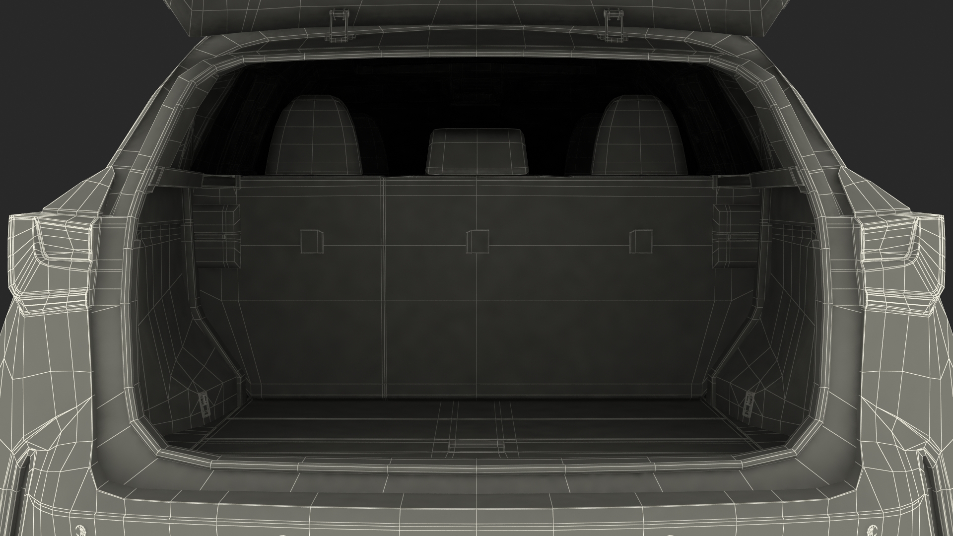 3D model Luxury Hybrid SUV White Simple Interior Rigged for Cinema 4D