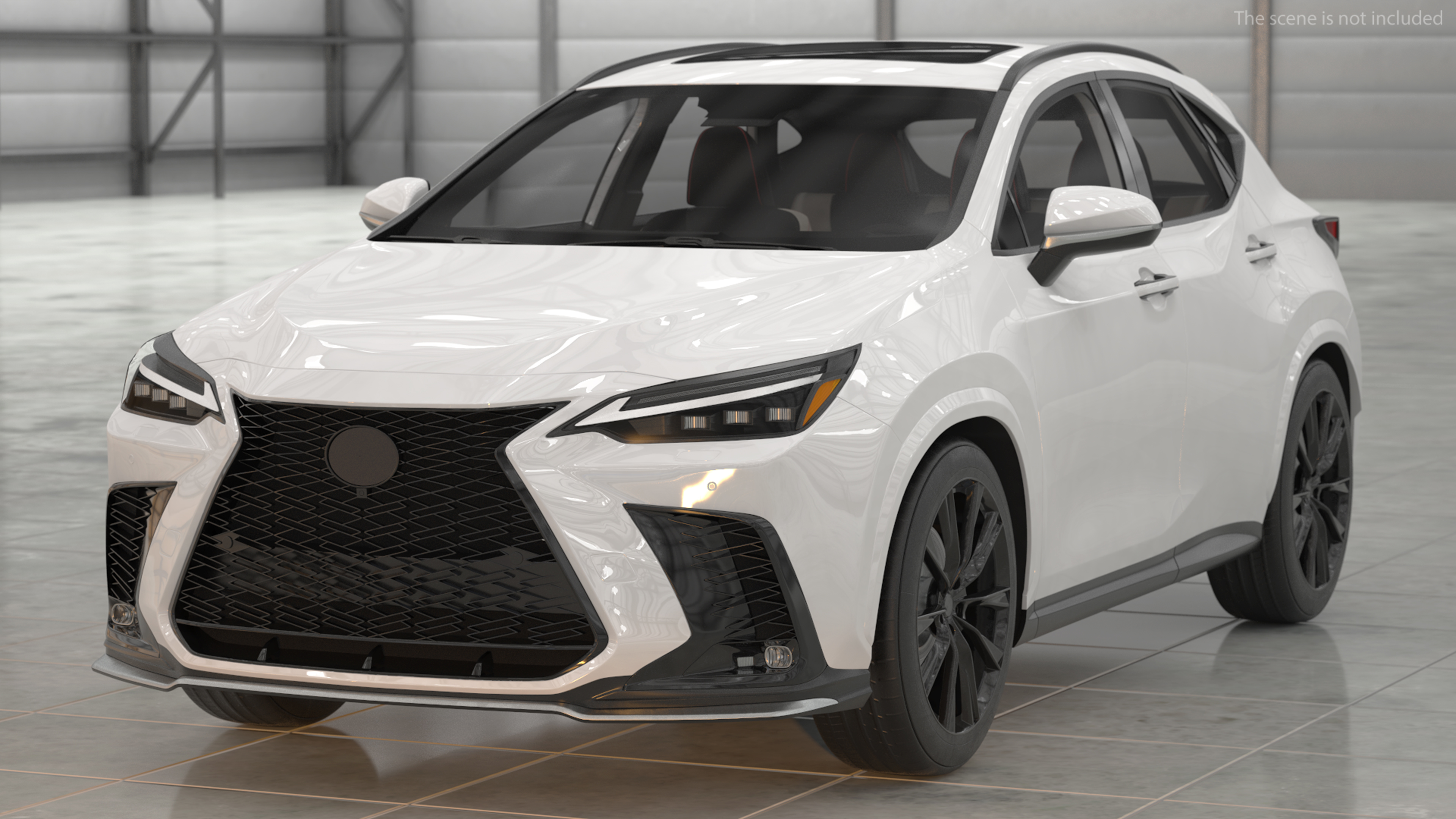 3D model Luxury Hybrid SUV White Simple Interior Rigged for Cinema 4D