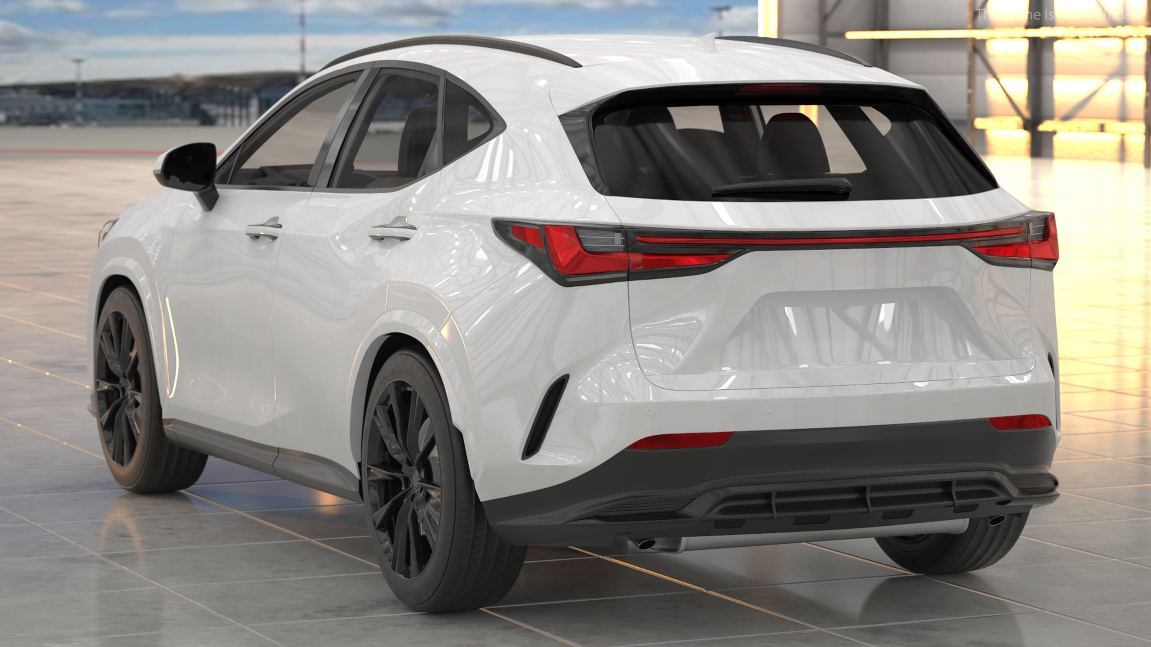 3D model Luxury Hybrid SUV White Simple Interior Rigged for Cinema 4D