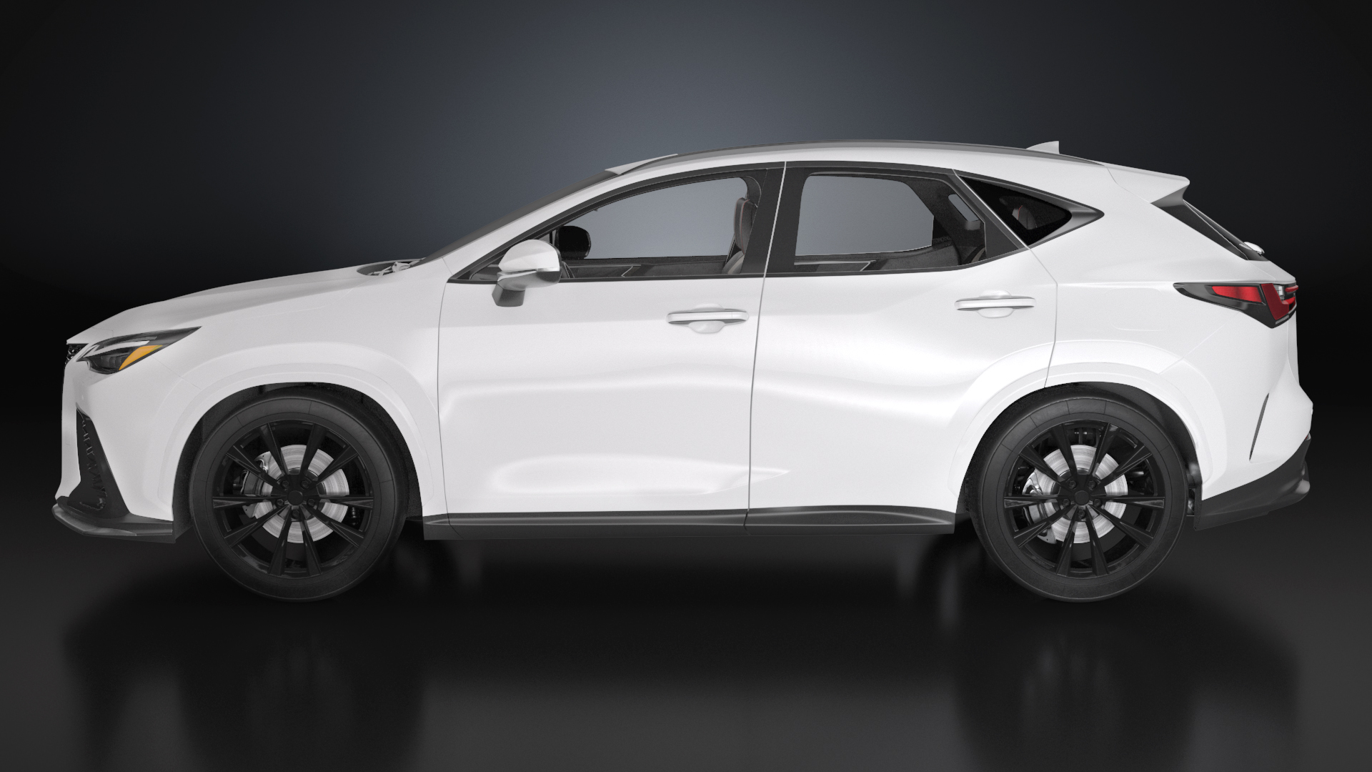 3D model Luxury Hybrid SUV White Simple Interior Rigged for Cinema 4D