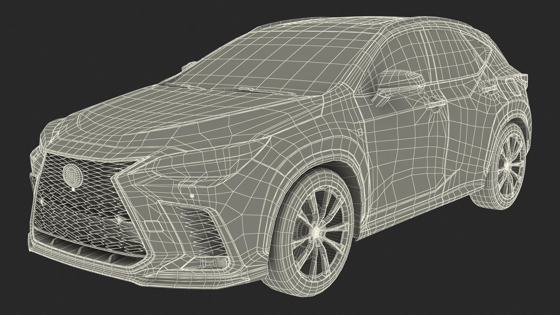 3D model Luxury Hybrid SUV White Simple Interior Rigged for Cinema 4D