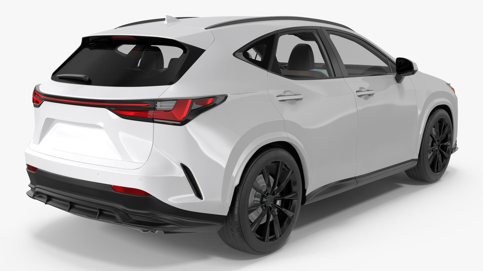 3D model Luxury Hybrid SUV White Simple Interior Rigged for Cinema 4D