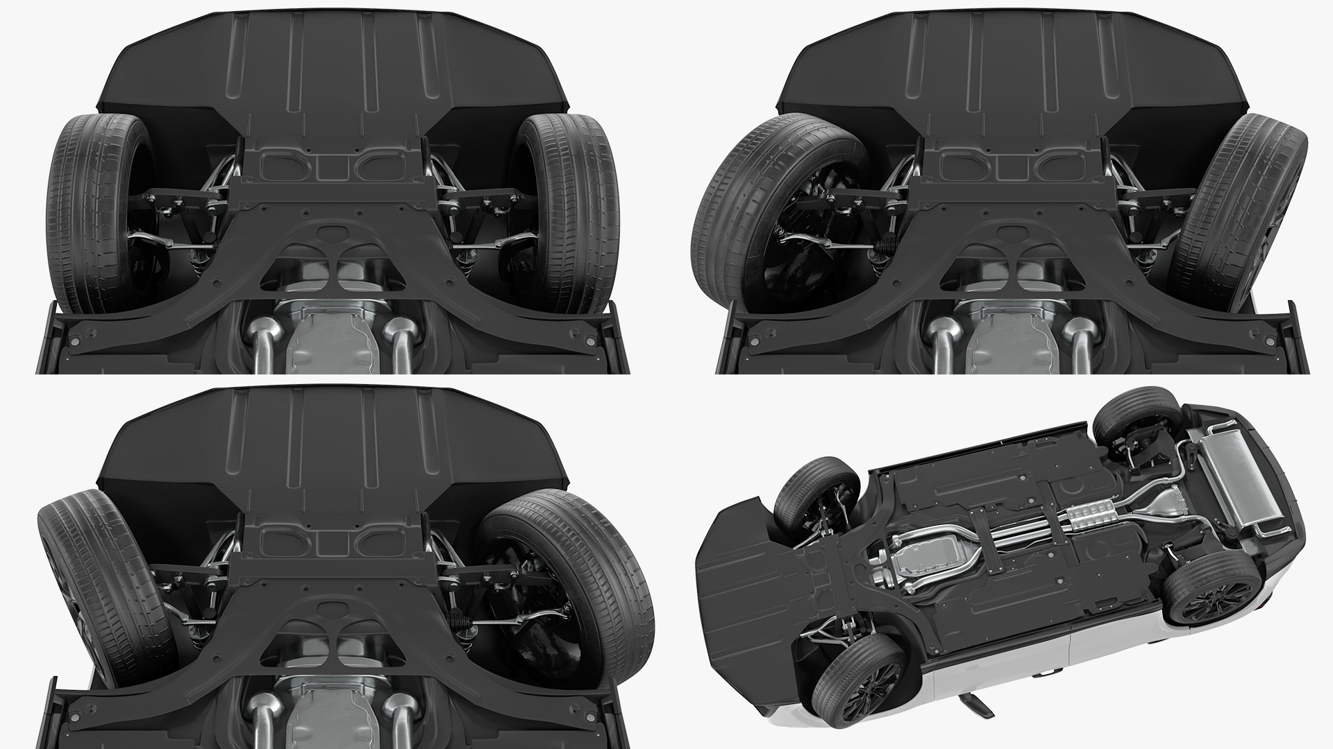 3D model Luxury Hybrid SUV White Simple Interior Rigged for Cinema 4D