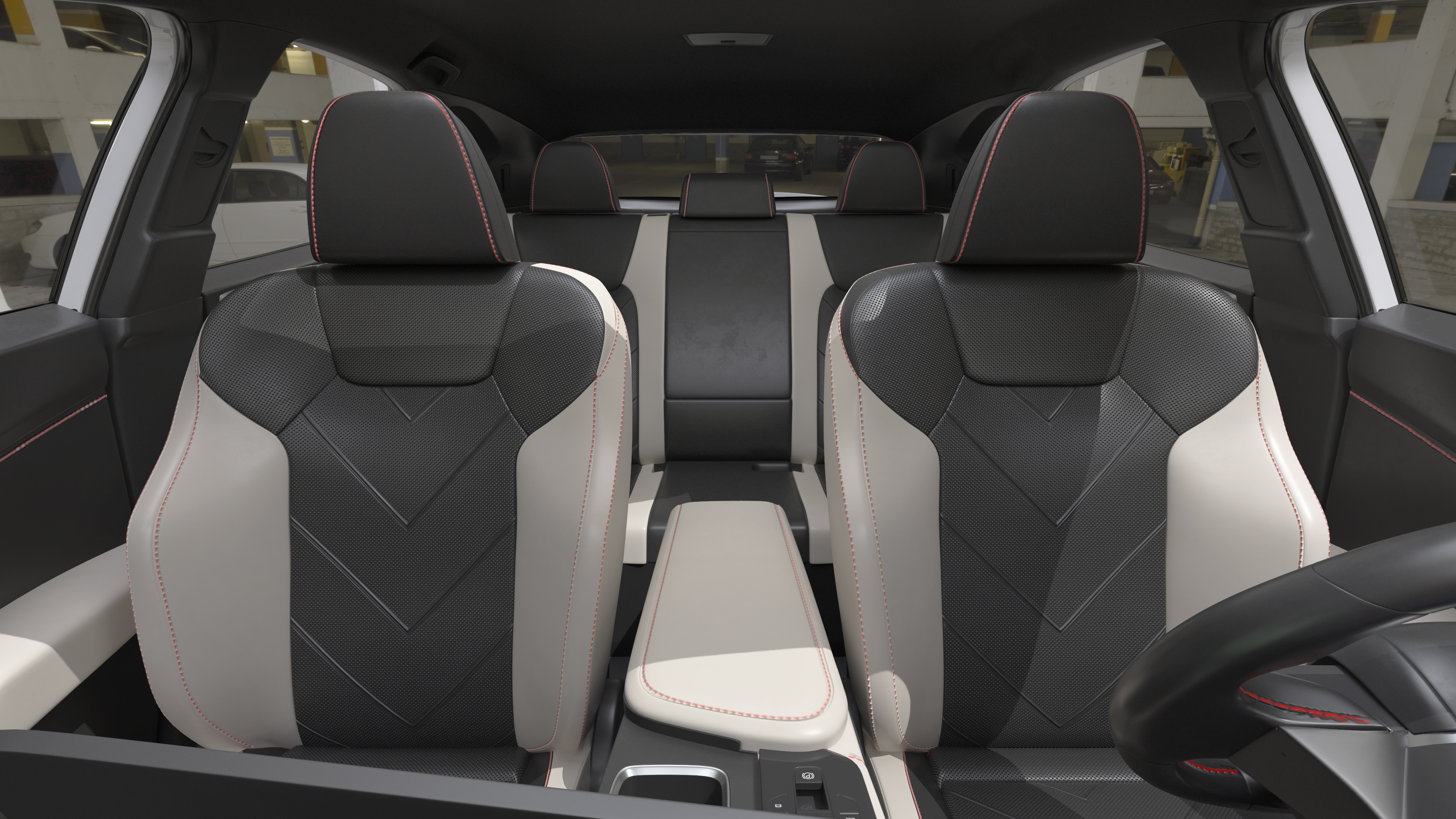 3D model Luxury Hybrid SUV White Simple Interior Rigged for Cinema 4D