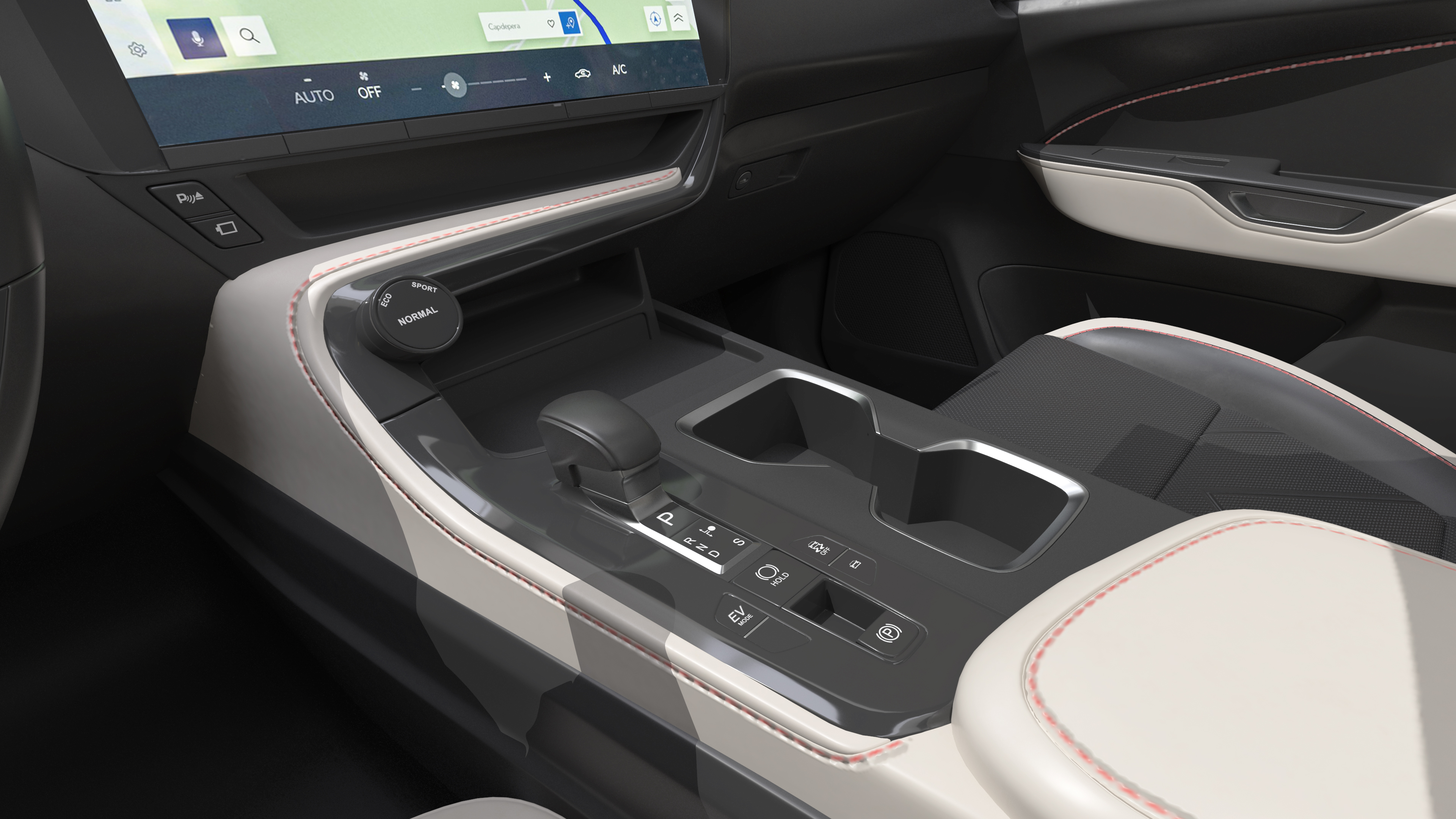 3D model Luxury Hybrid SUV White Simple Interior Rigged for Cinema 4D