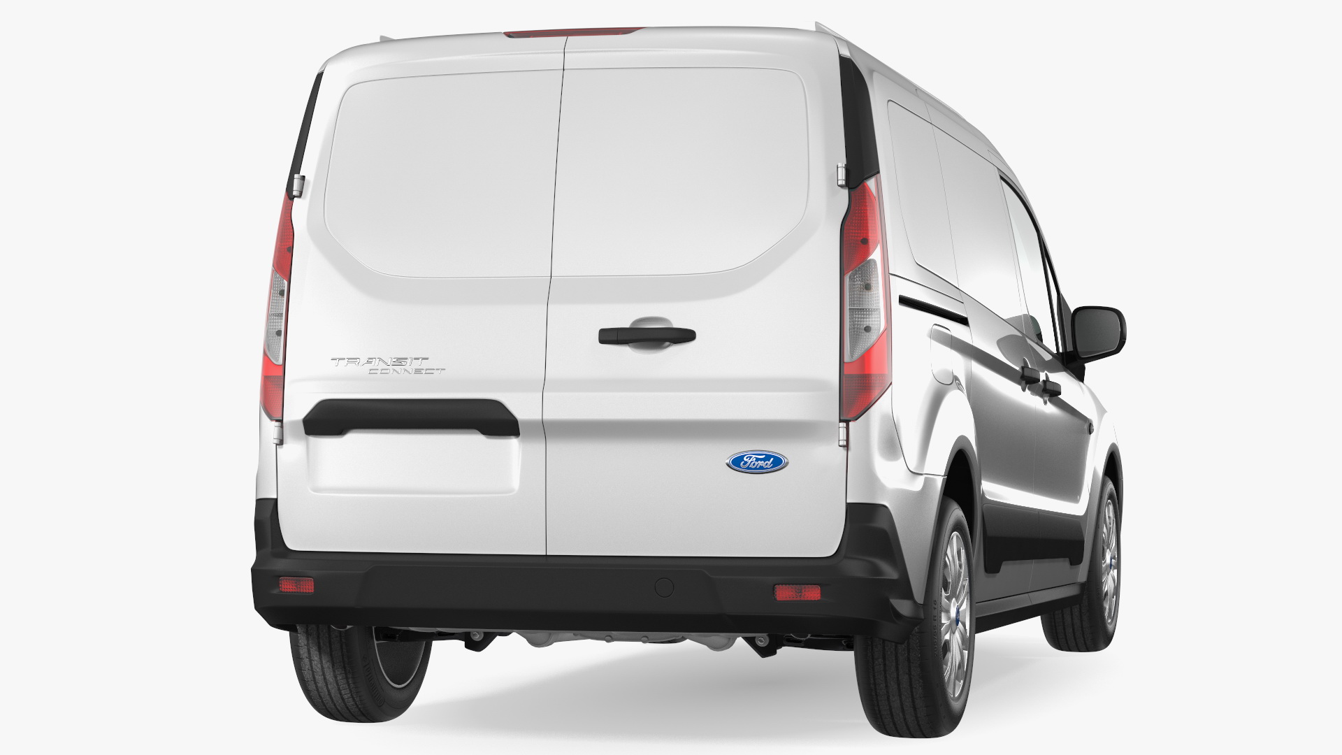 3D Ford Transit Connect Barn Doors Silver model