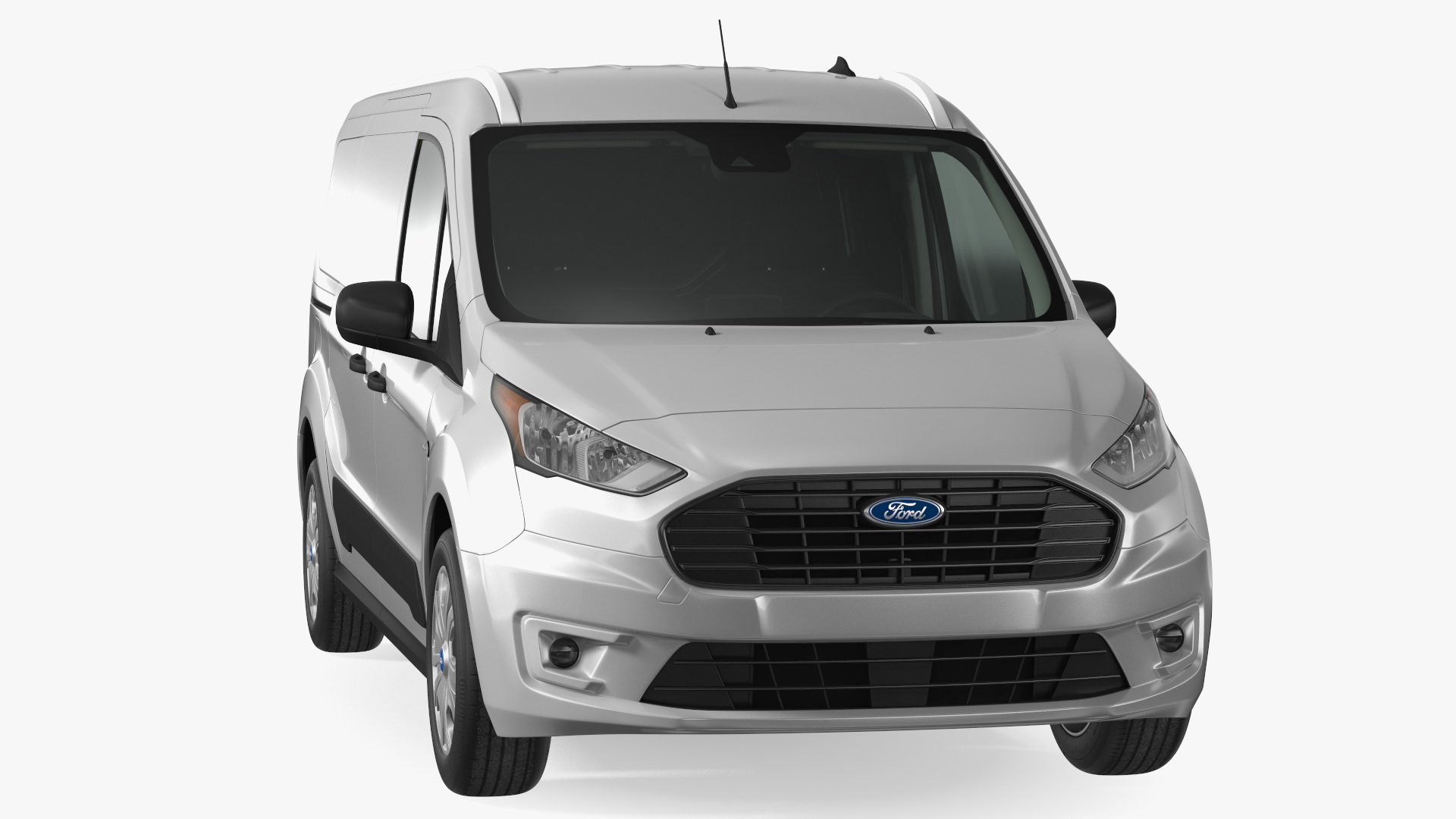 3D Ford Transit Connect Barn Doors Silver model