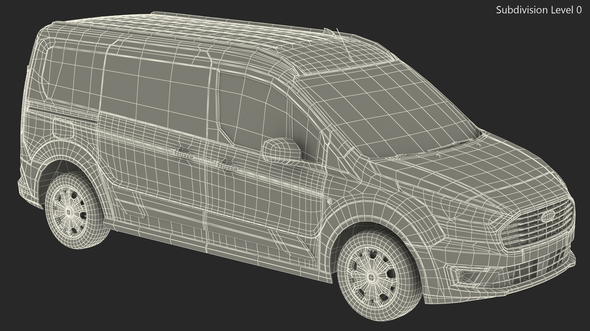 3D Ford Transit Connect Barn Doors Silver model