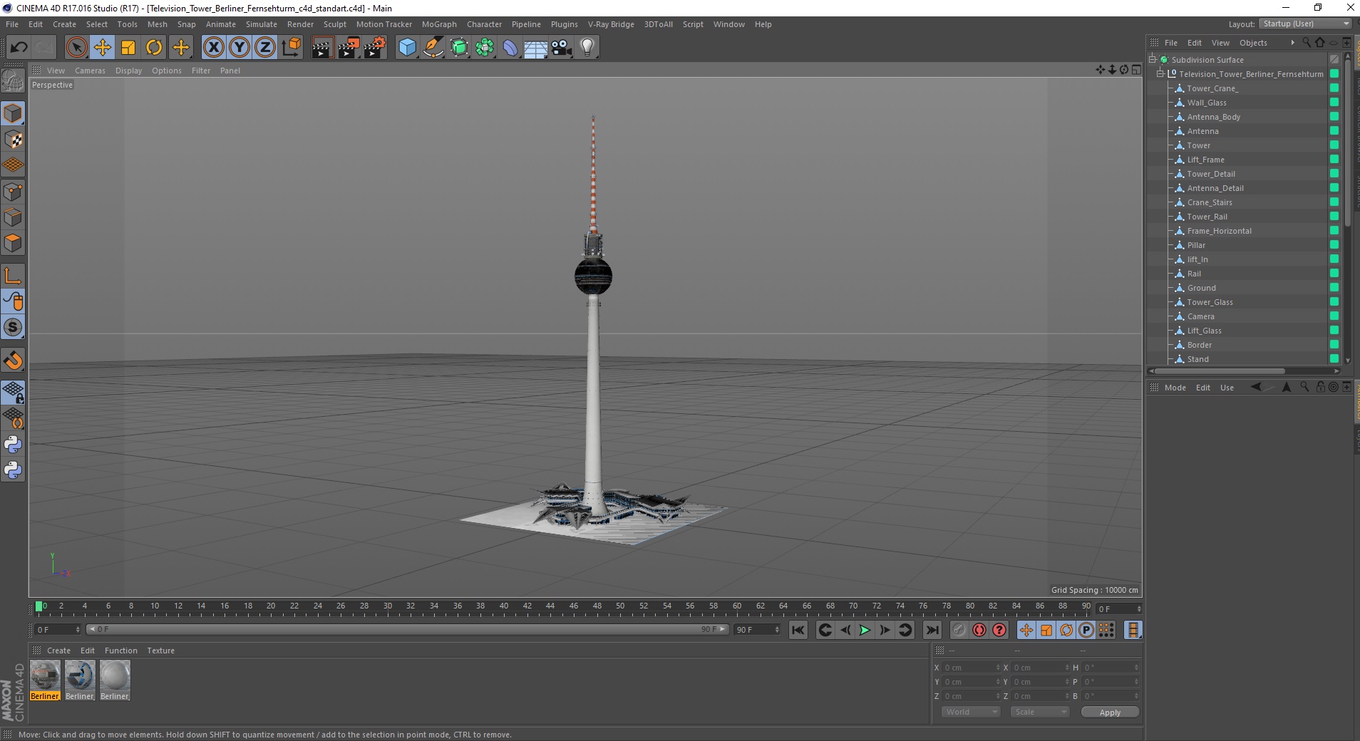 Television Tower Berliner Fernsehturm 3D
