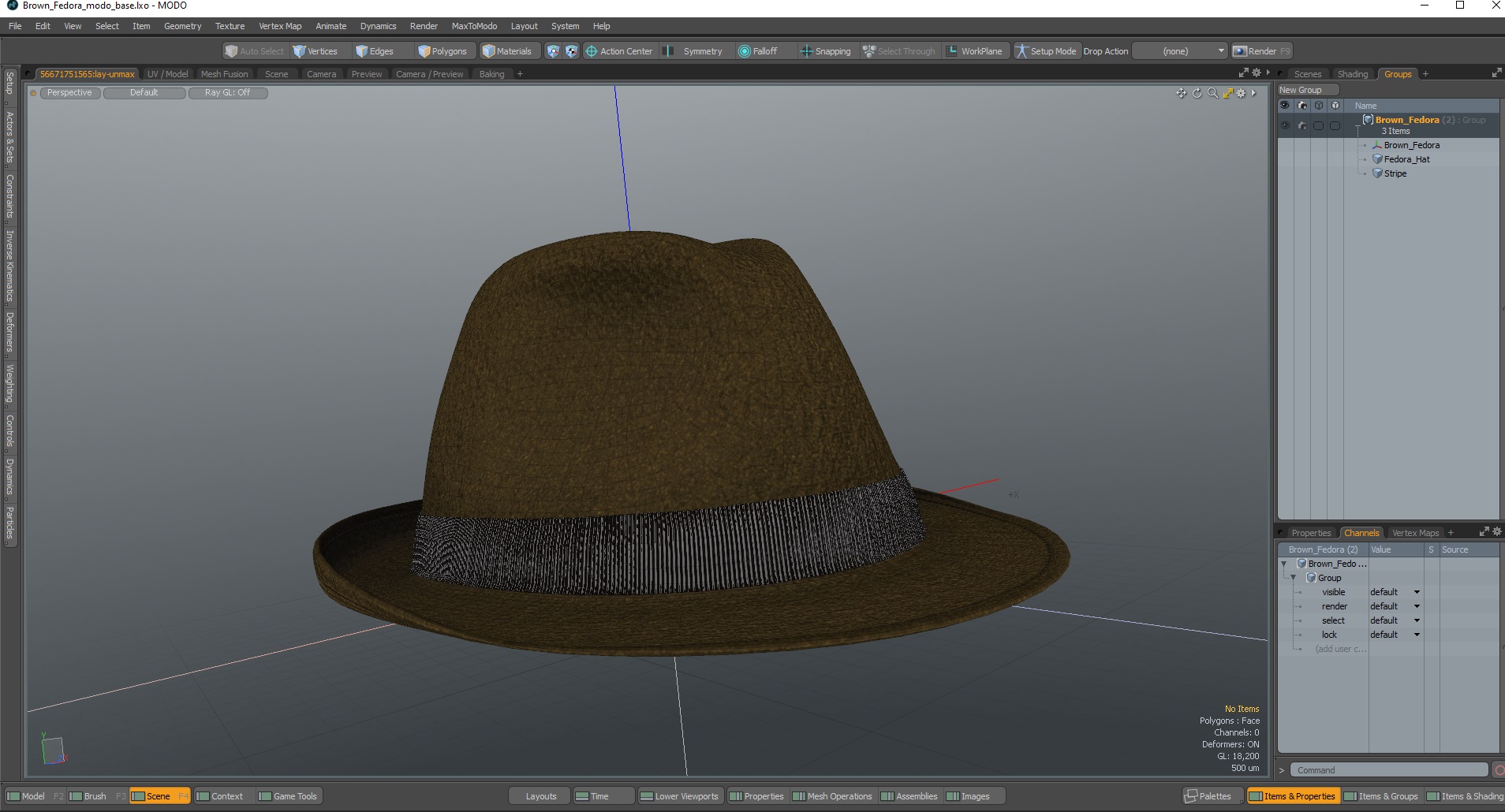 Brown Fedora 3D