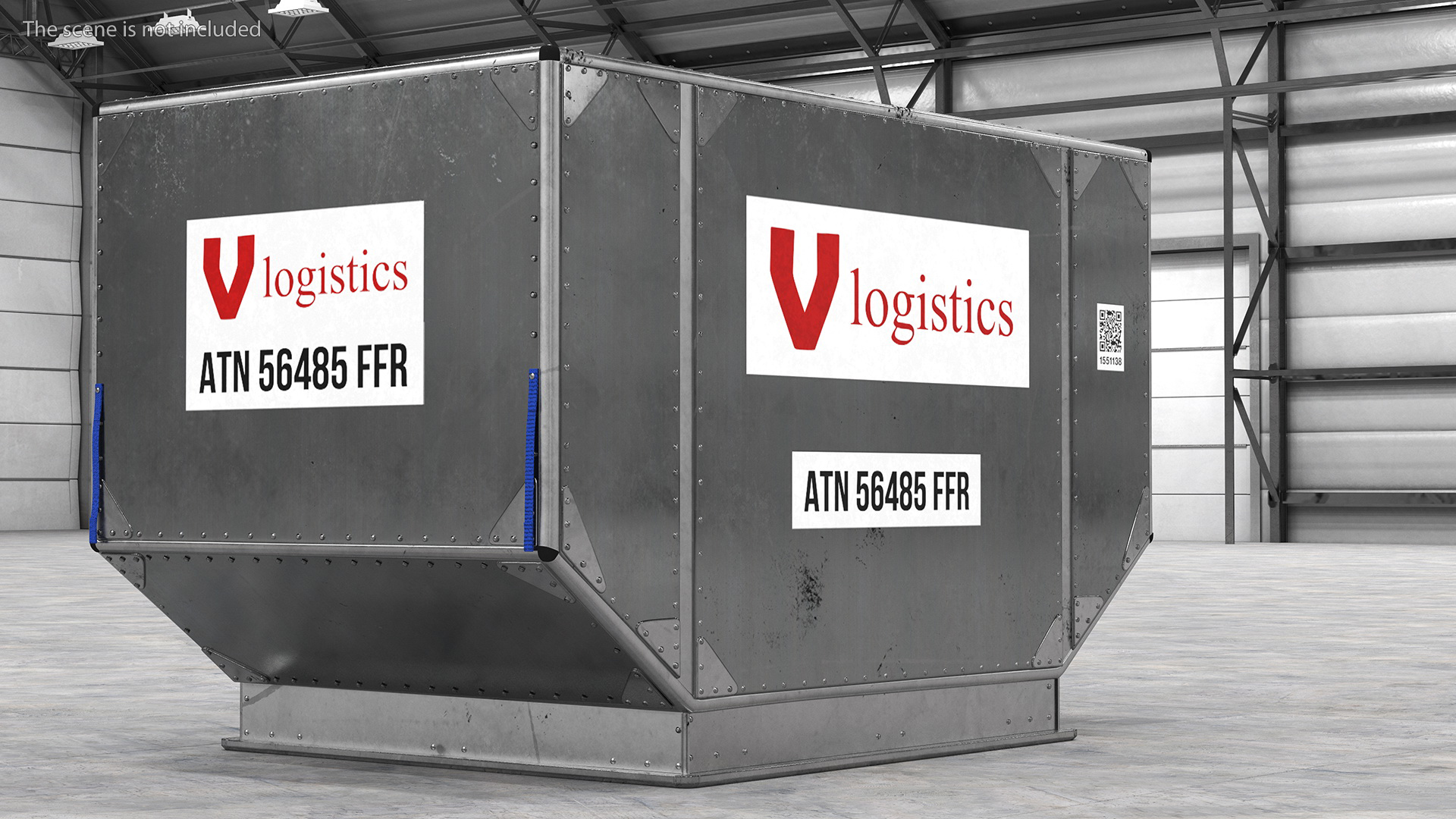 Old Airport Cargo Container 3D