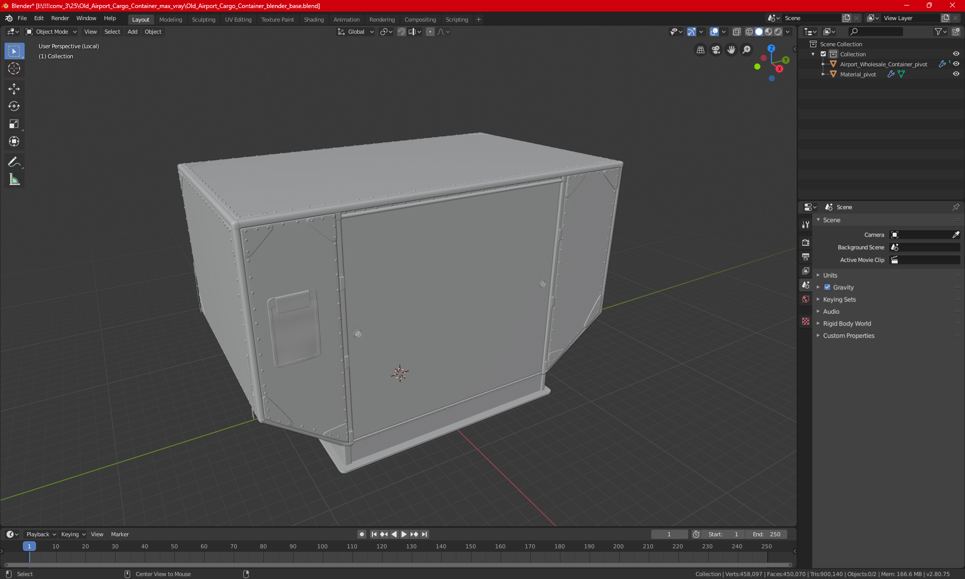 Old Airport Cargo Container 3D