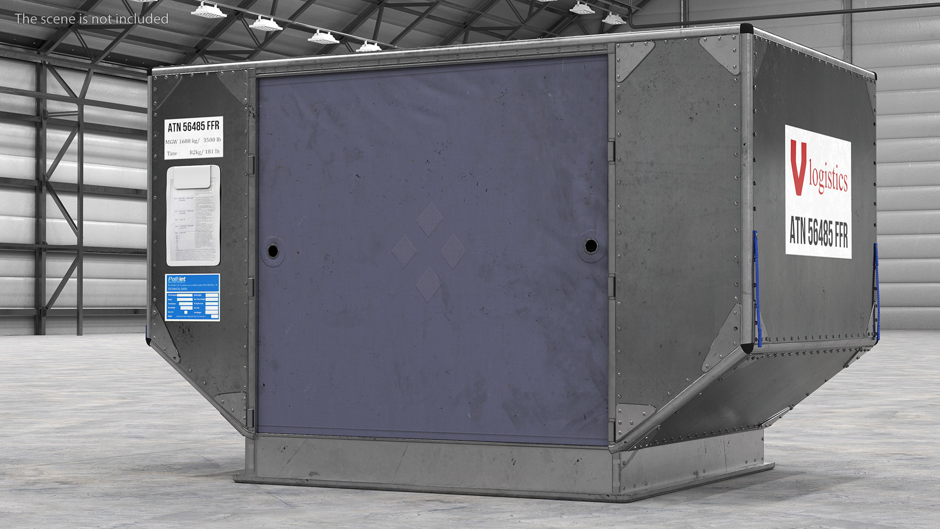 Old Airport Cargo Container 3D