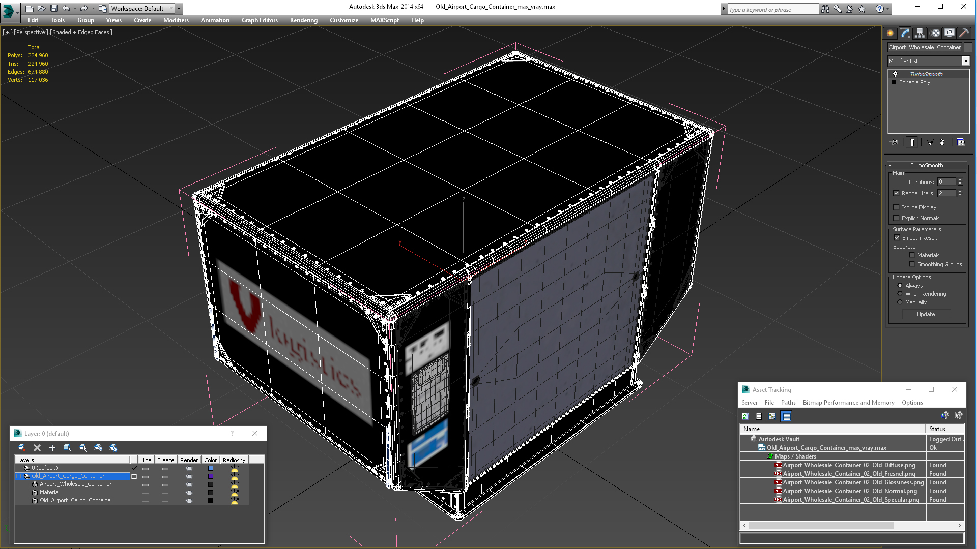 Old Airport Cargo Container 3D
