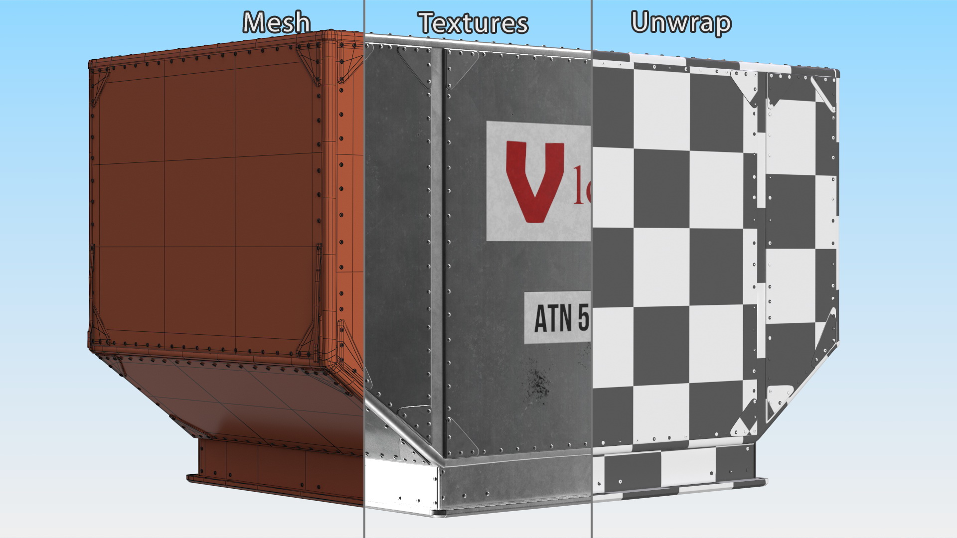 Old Airport Cargo Container 3D