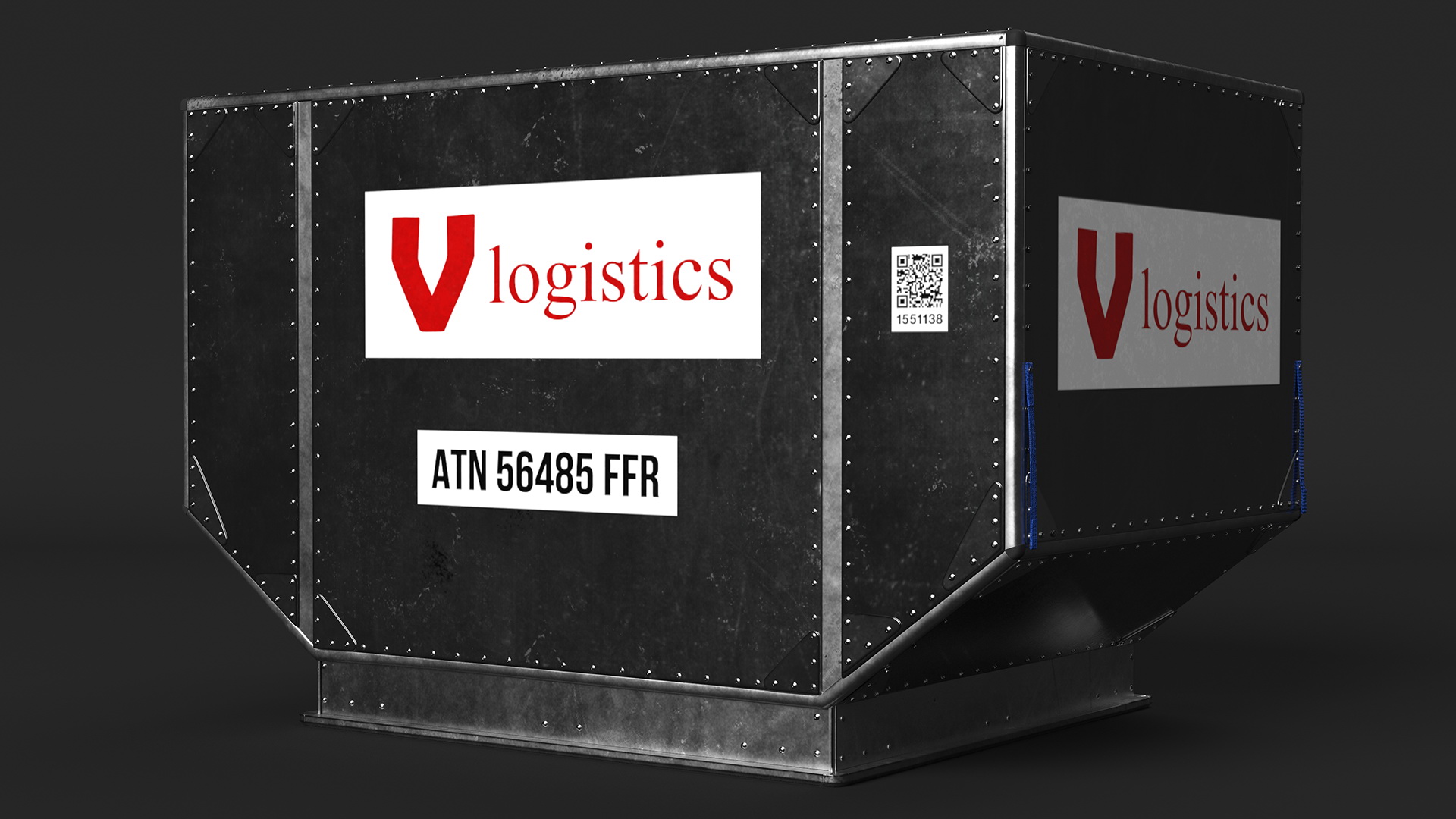 Old Airport Cargo Container 3D