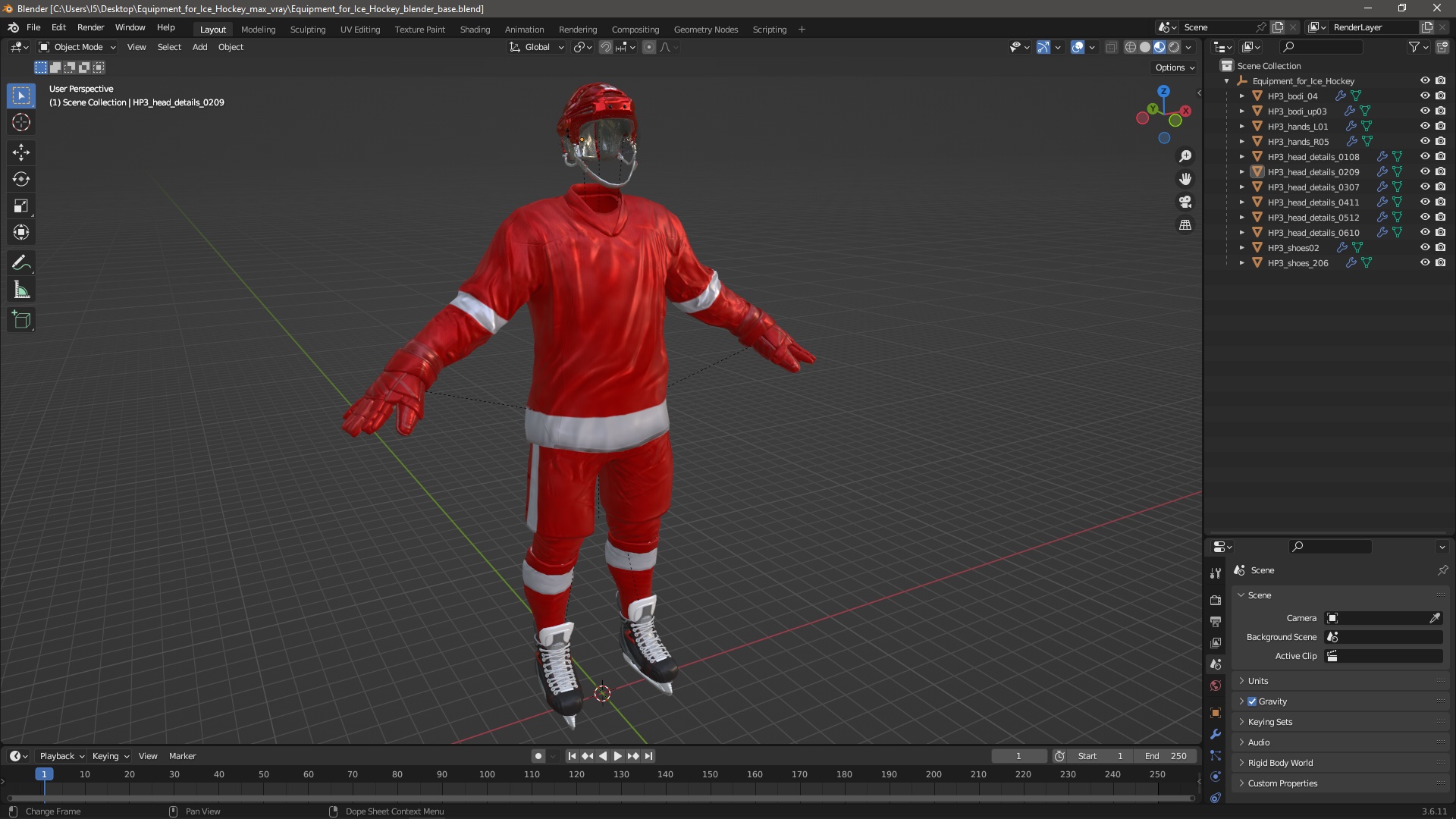 Equipment for Ice Hockey 3D model