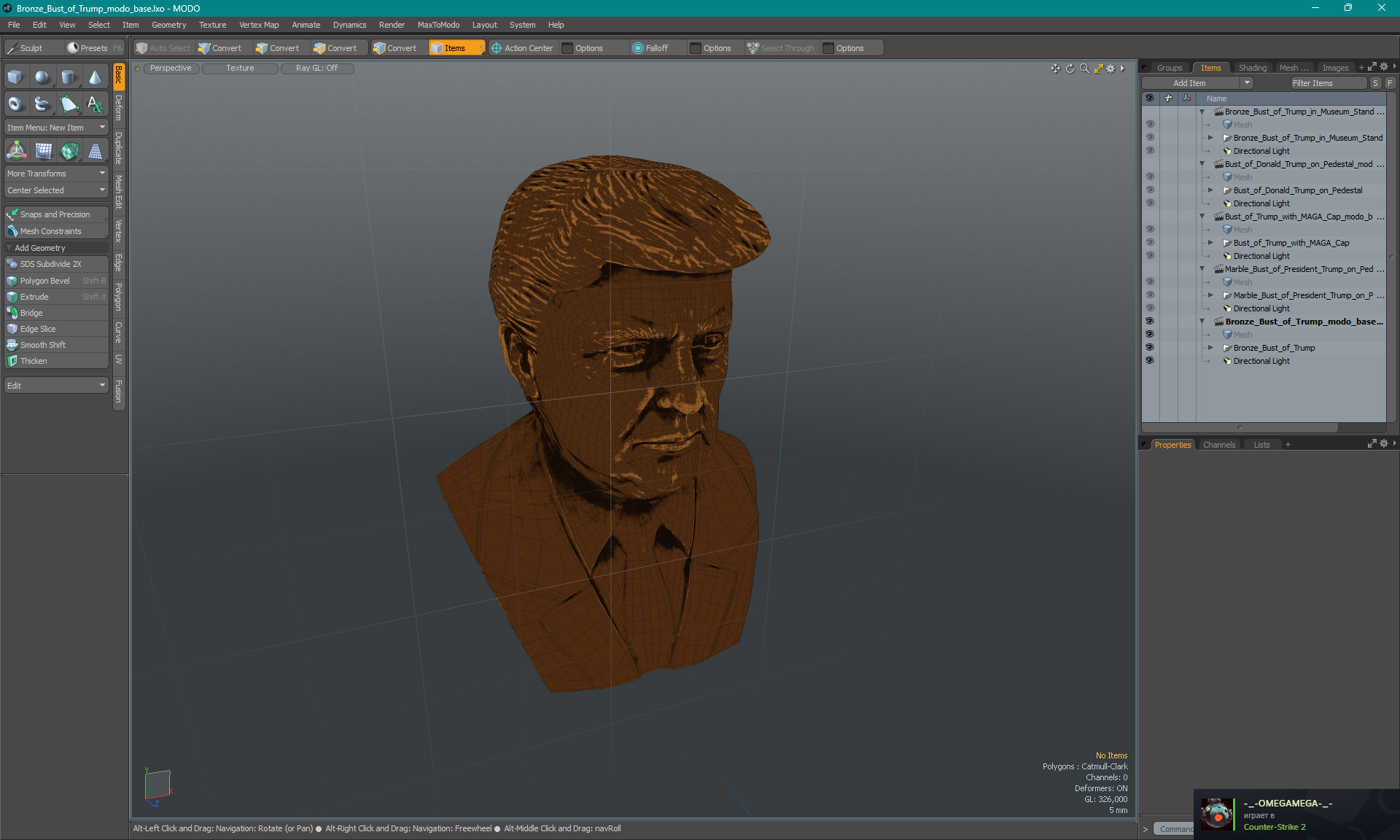3D model Bronze Bust of Trump