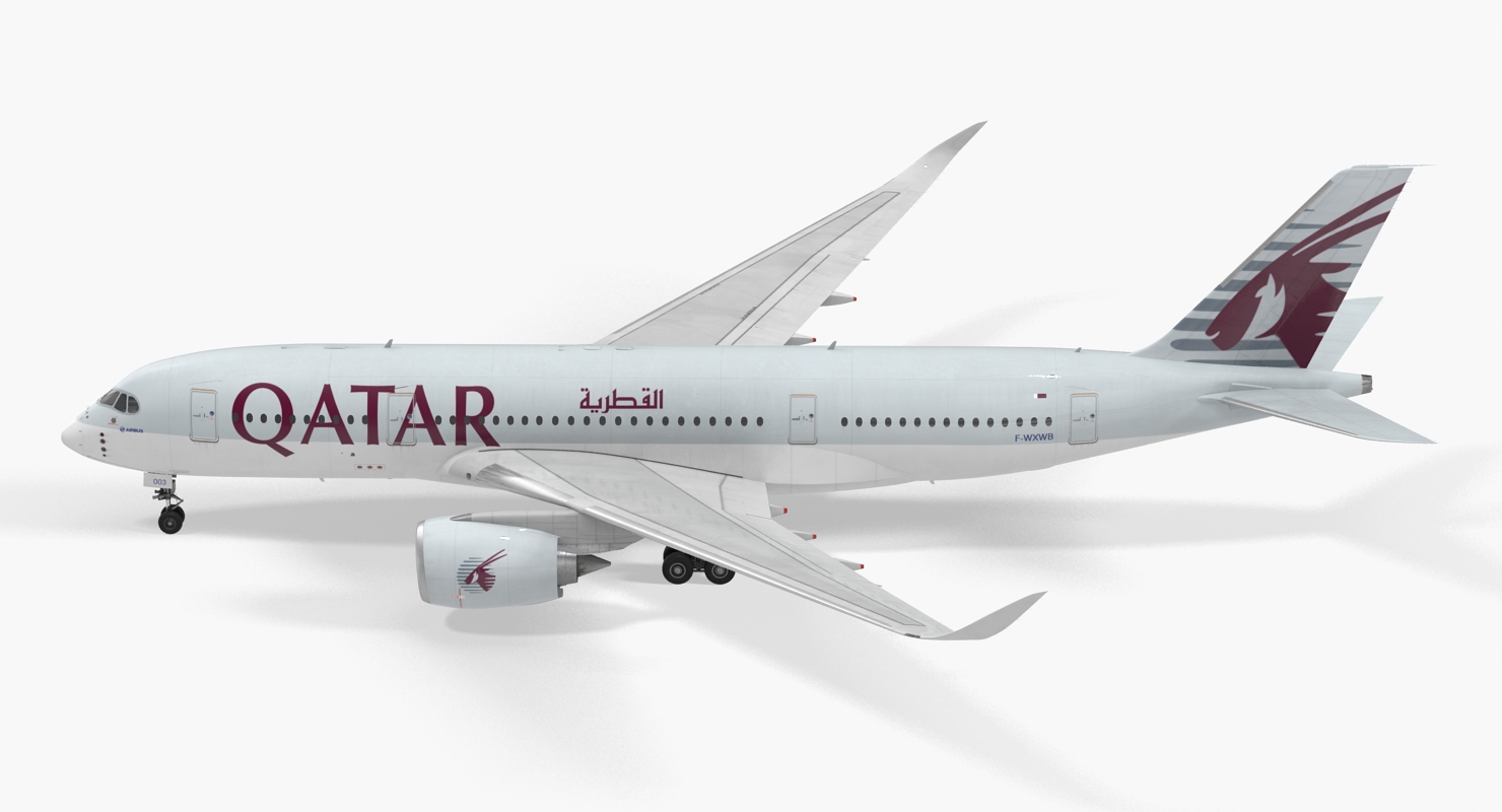 3D Airbus A350 800 Qatar