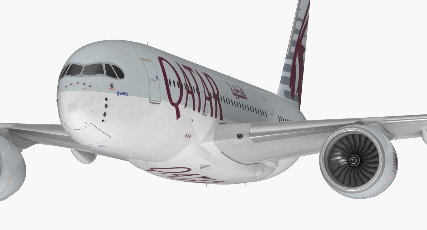 3D Airbus A350 800 Qatar