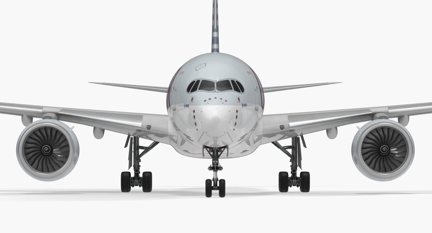 3D Airbus A350 800 Qatar