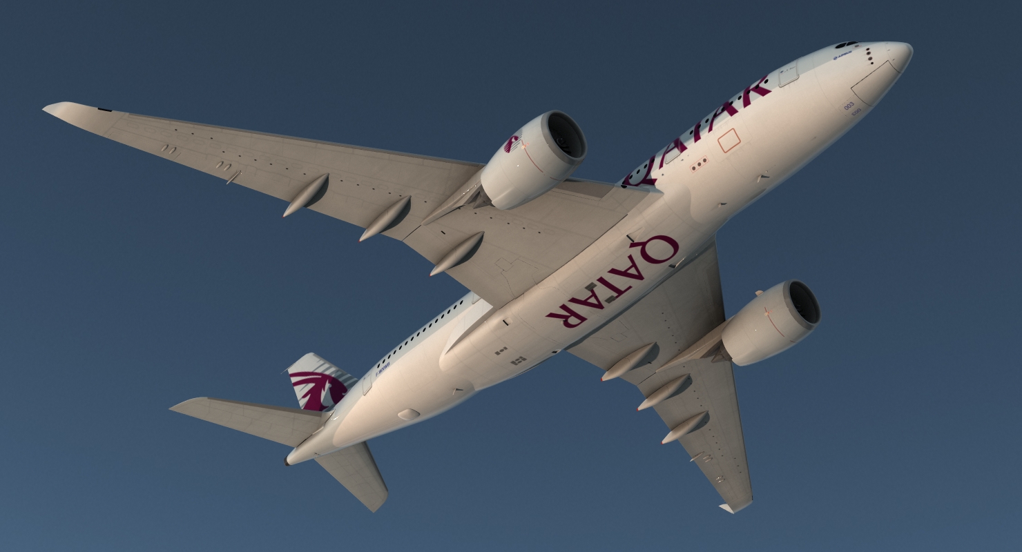 3D Airbus A350 800 Qatar