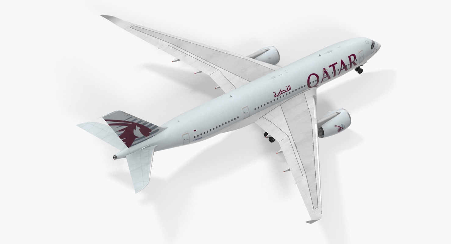 3D Airbus A350 800 Qatar