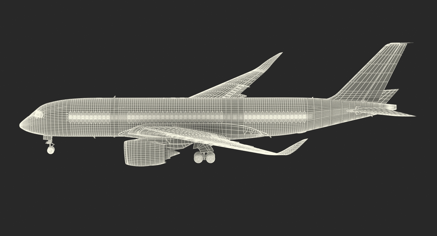 3D Airbus A350 800 Qatar