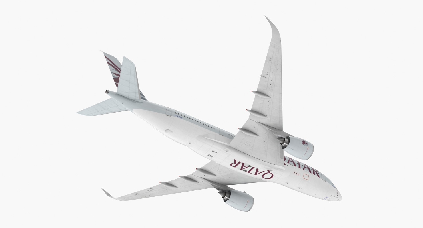 3D Airbus A350 800 Qatar