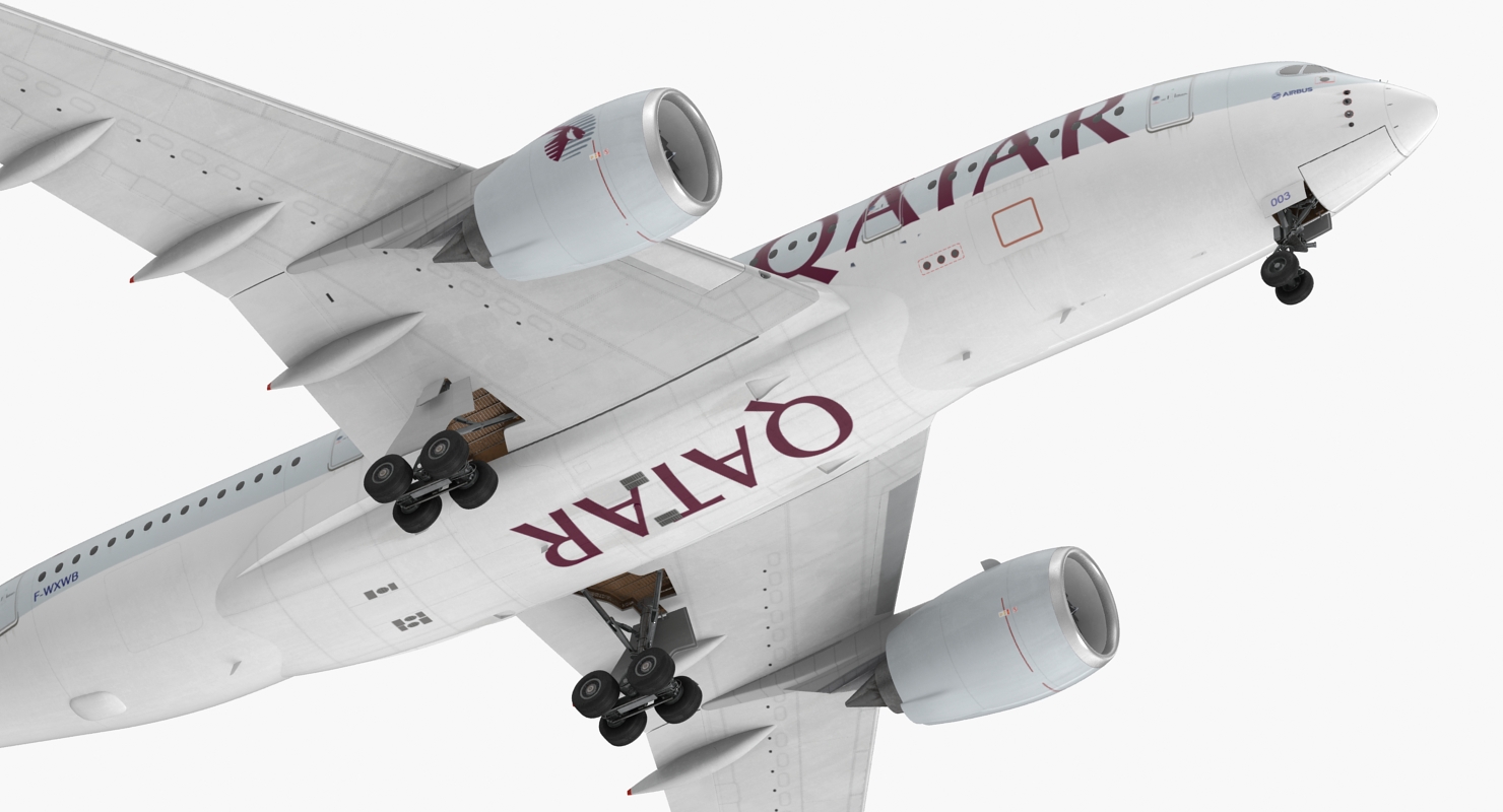 3D Airbus A350 800 Qatar