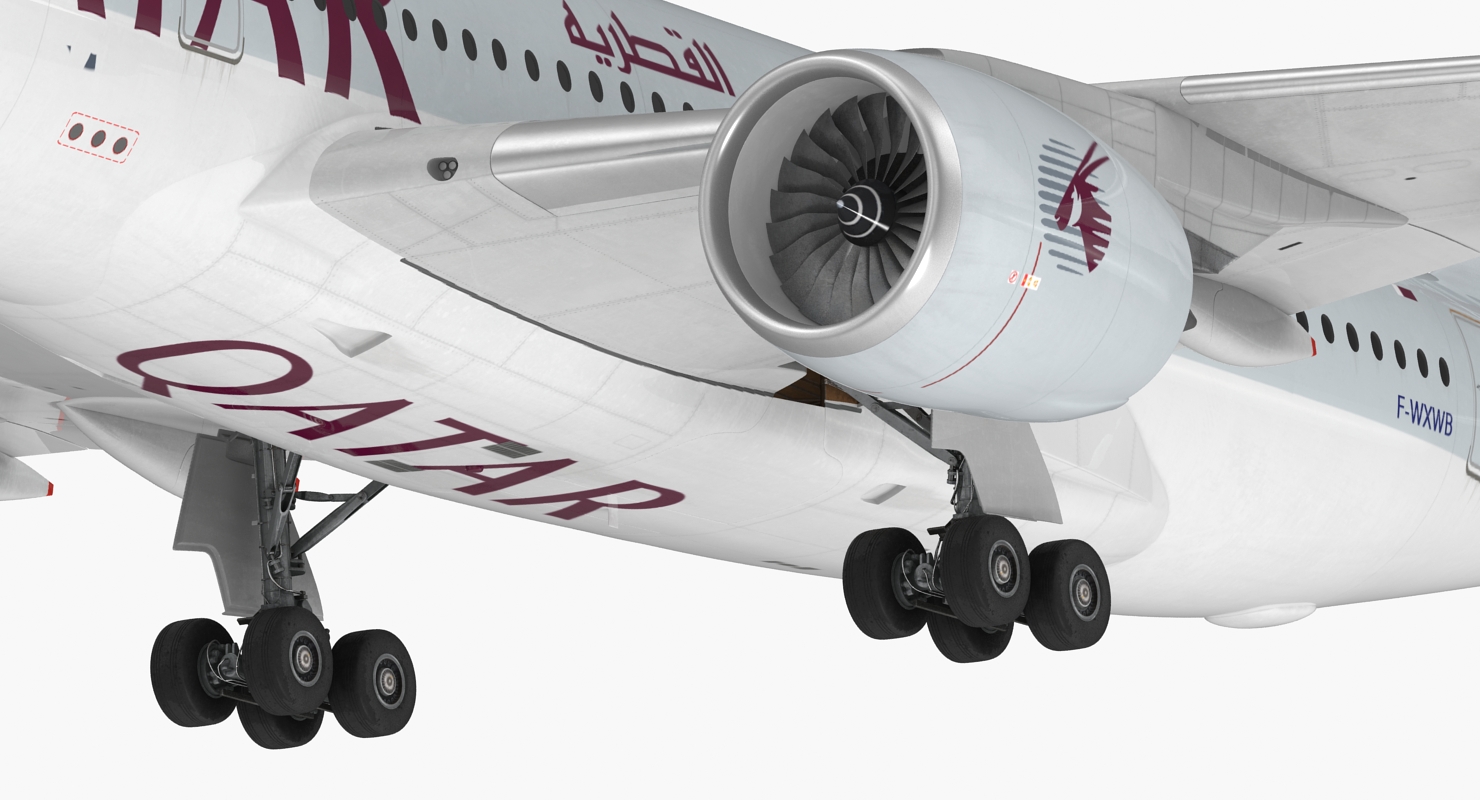 3D Airbus A350 800 Qatar