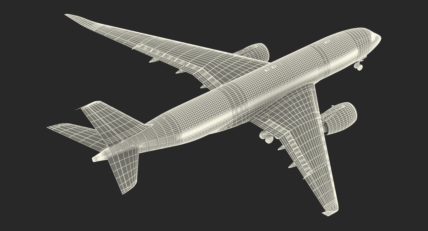 3D Airbus A350 800 Qatar
