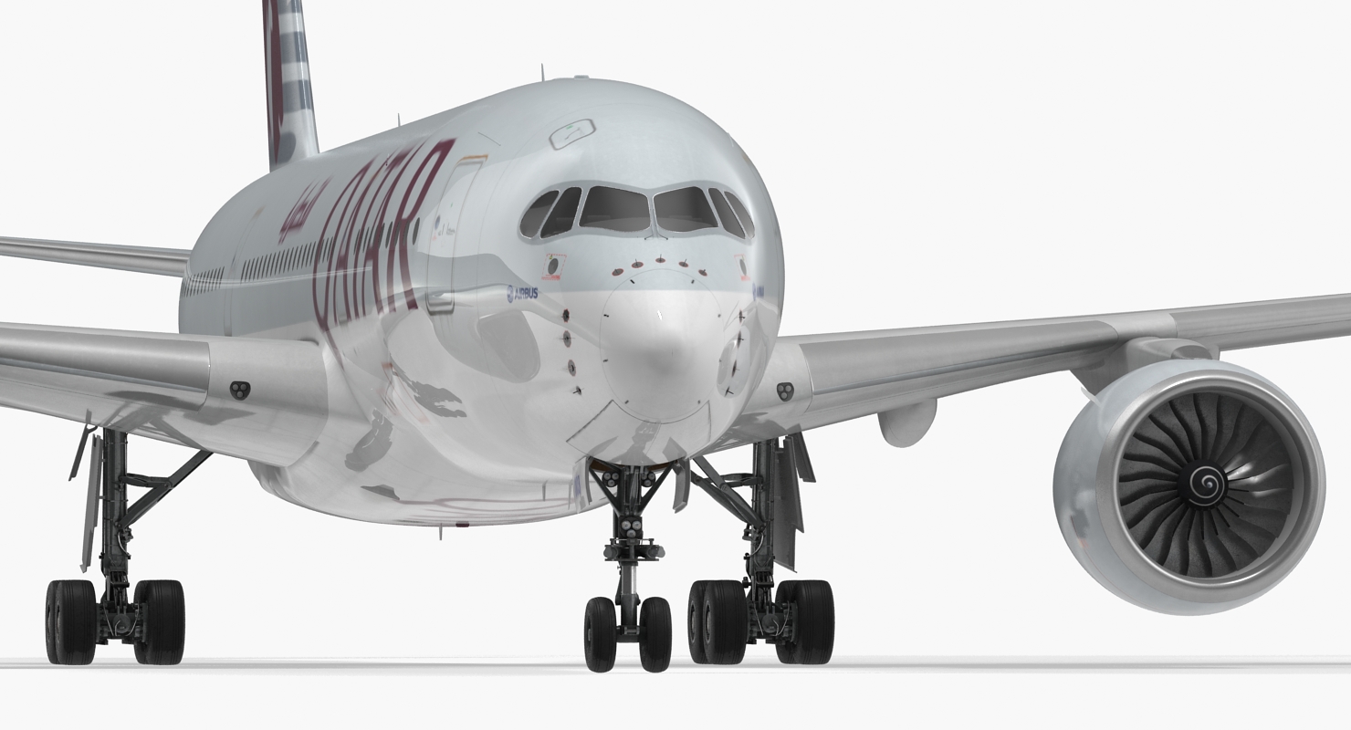 3D Airbus A350 800 Qatar