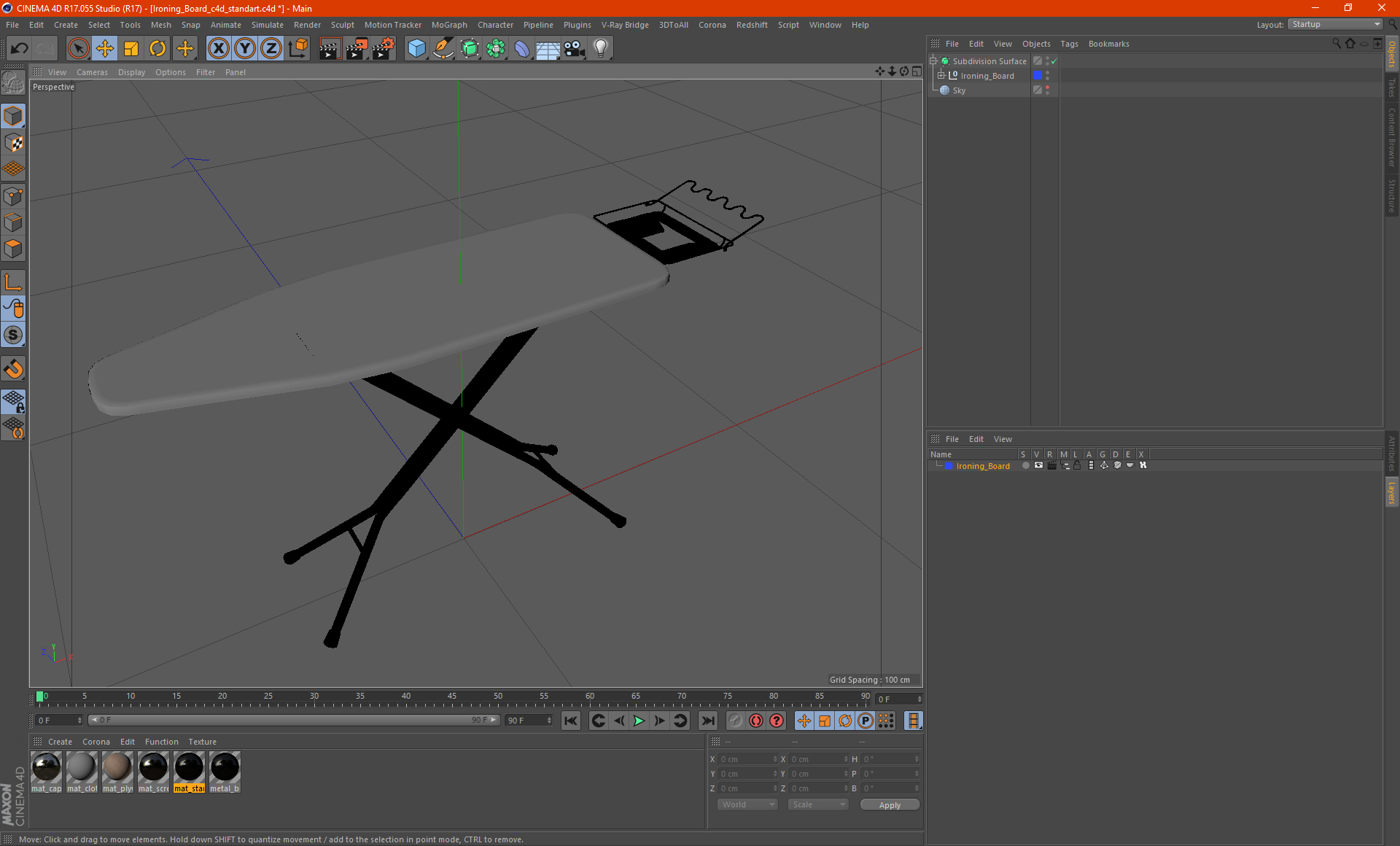 3D Ironing Board model