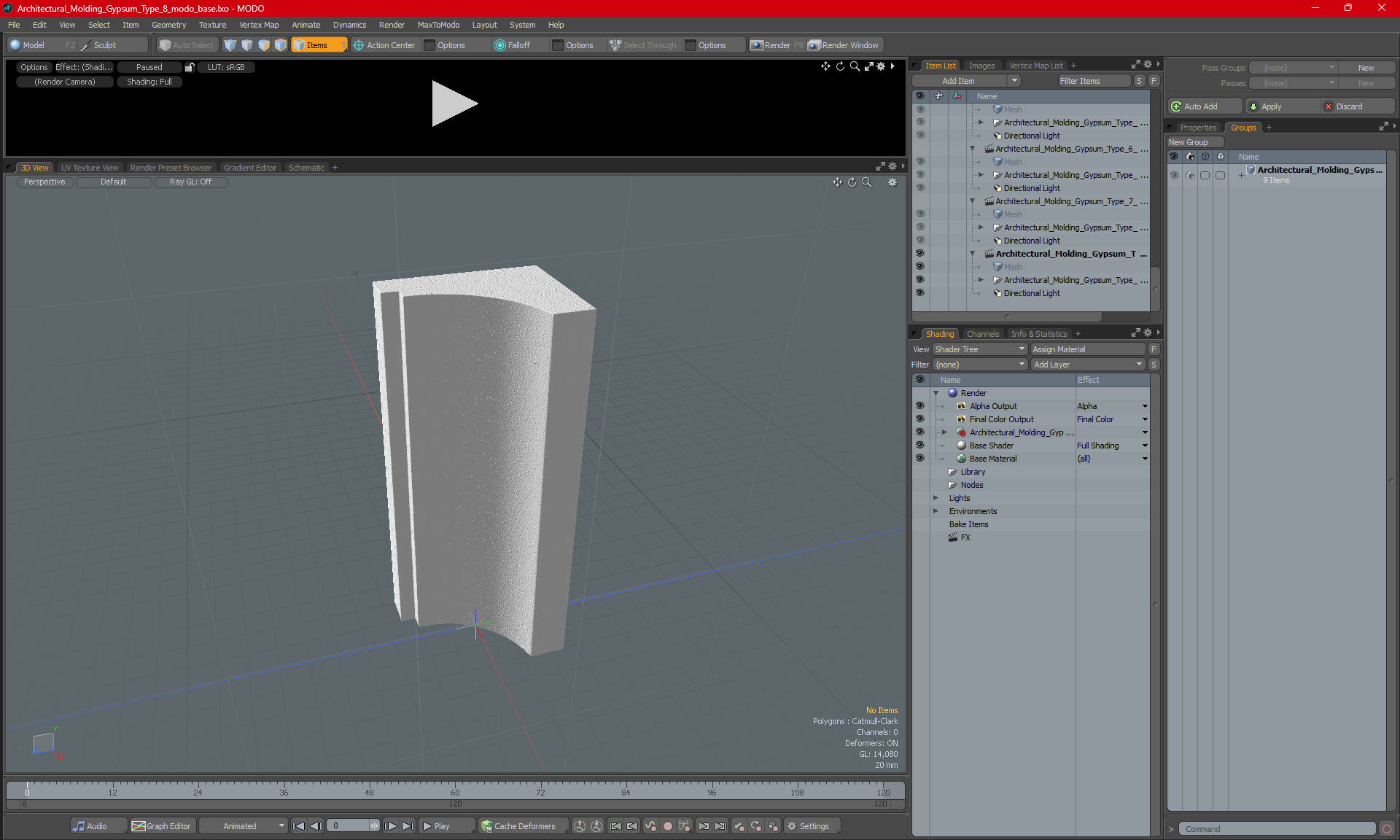 3D model Architectural Molding Gypsum Type 8