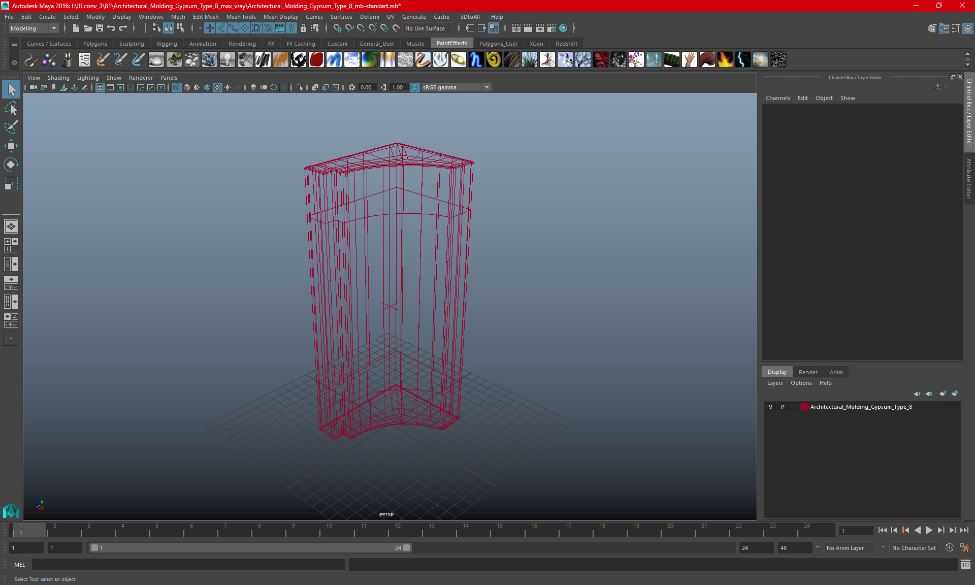 3D model Architectural Molding Gypsum Type 8