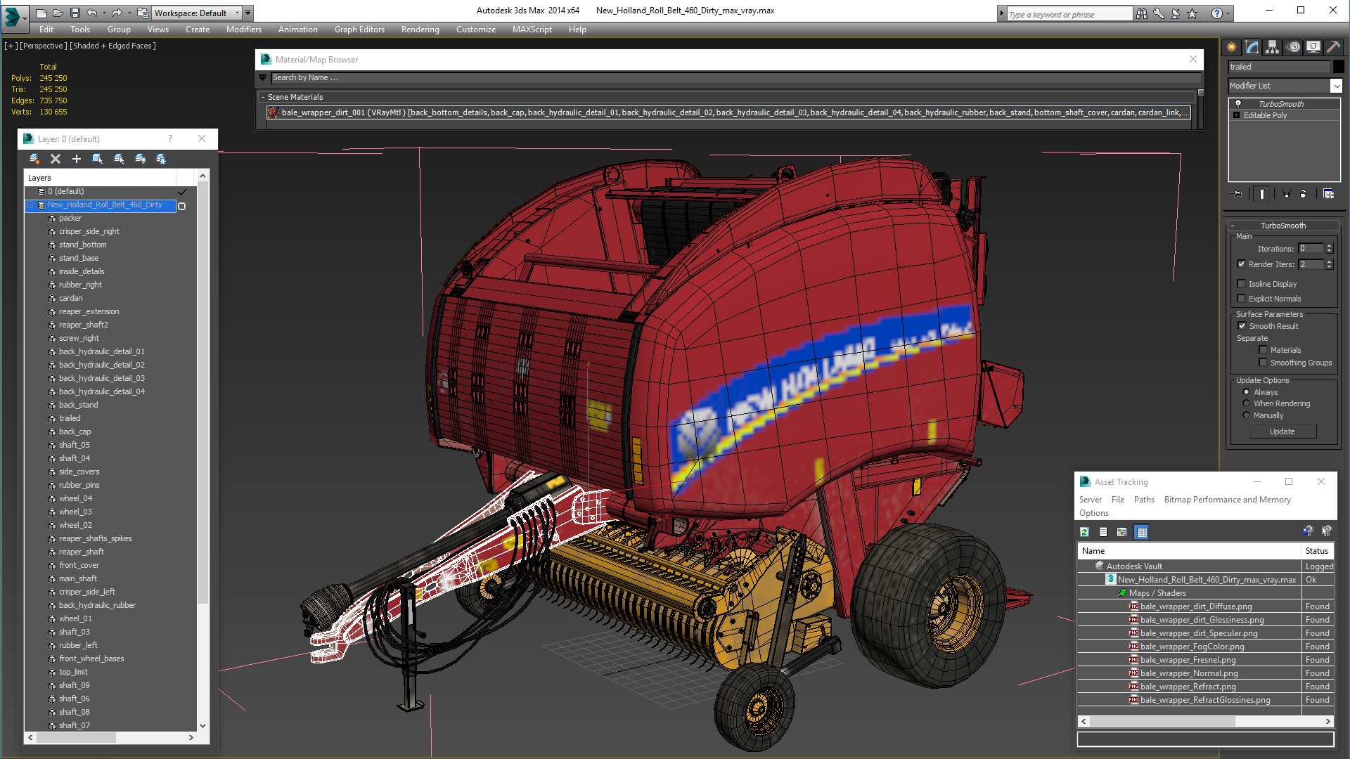 3D New Holland Roll Belt 460 Dirty