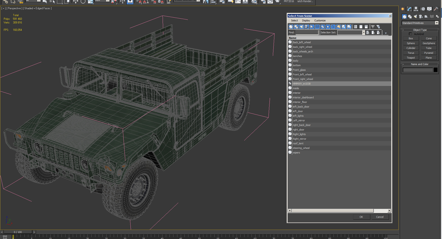 Cargo Troop Carrier HMMWV m1038 Green 3D