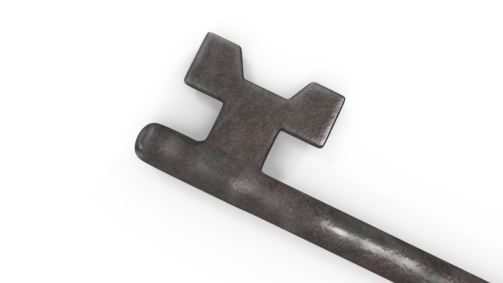 3D model Traditional Skeleton Key Steel
