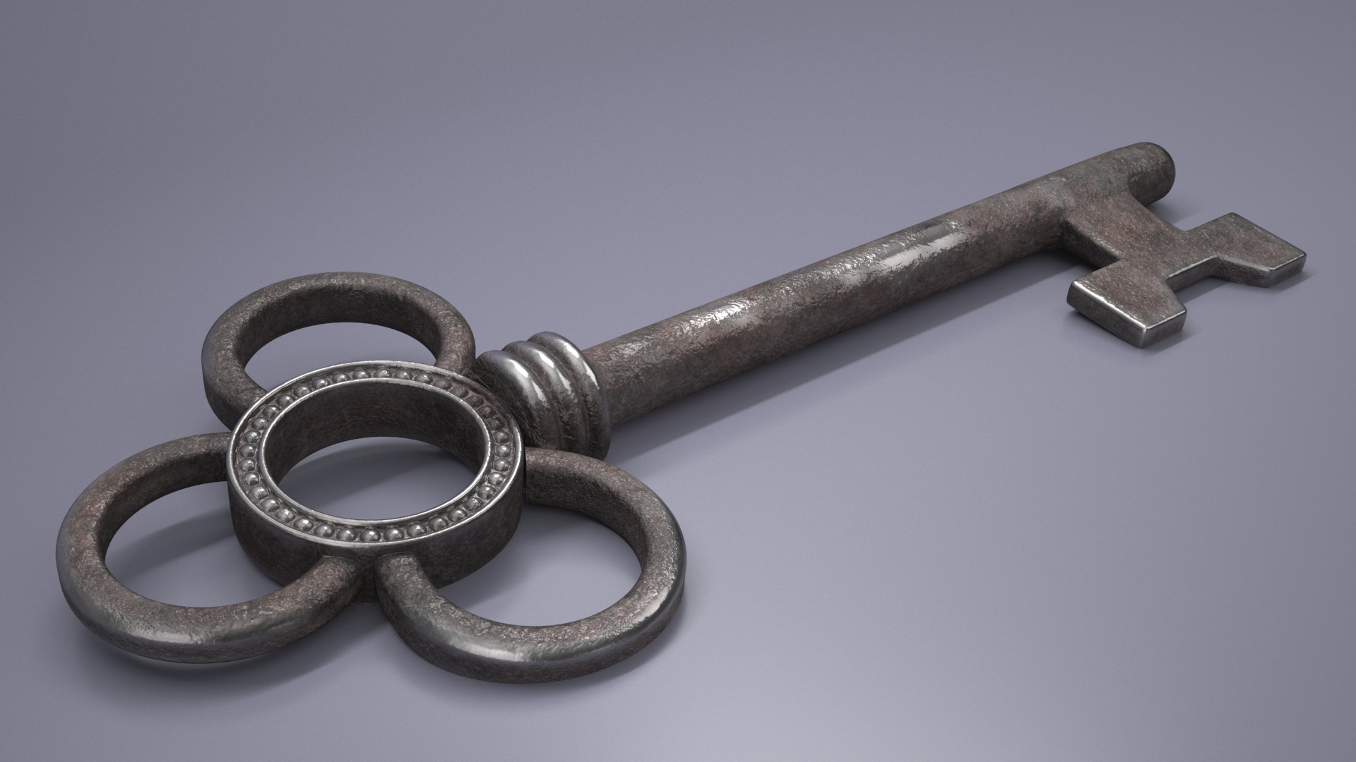 3D model Traditional Skeleton Key Steel