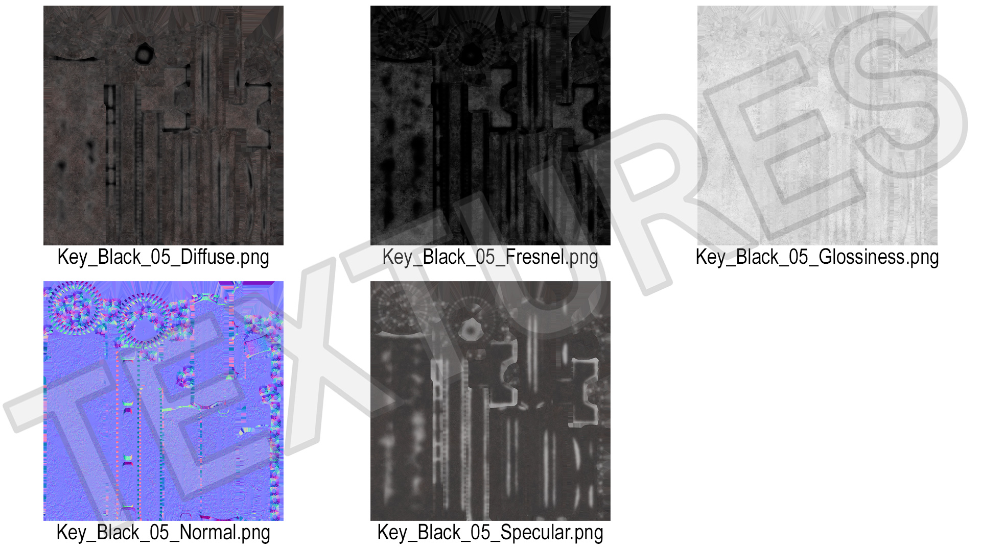 3D model Traditional Skeleton Key Steel