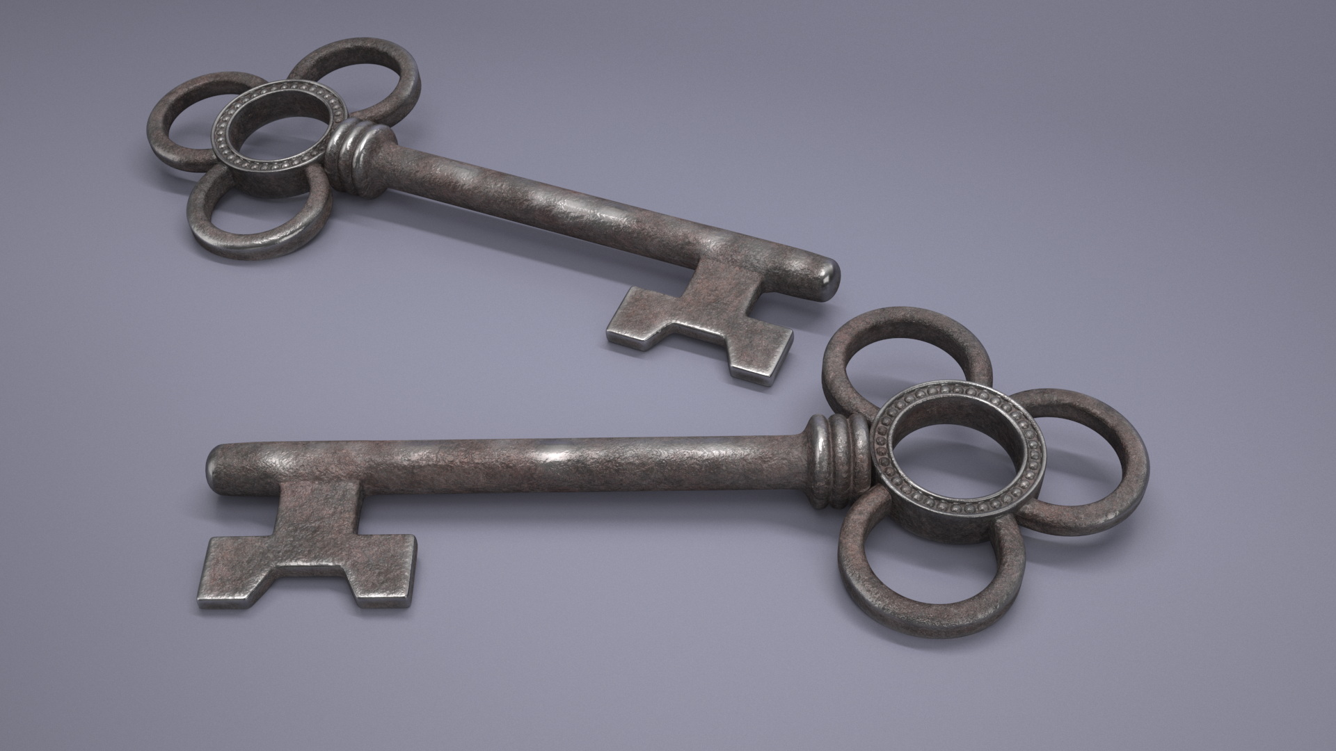 3D model Traditional Skeleton Key Steel