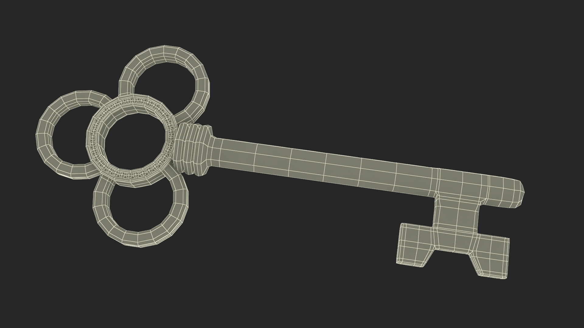 3D model Traditional Skeleton Key Steel