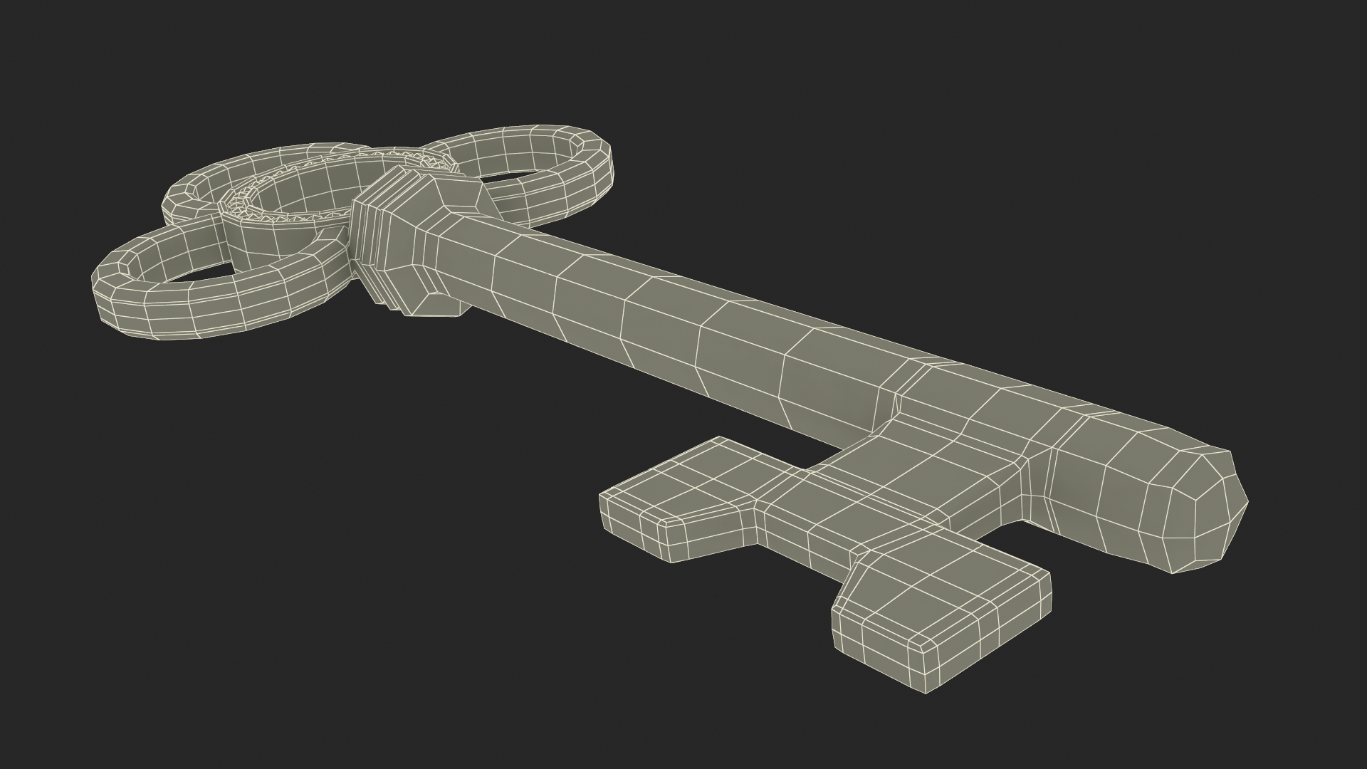 3D model Traditional Skeleton Key Steel