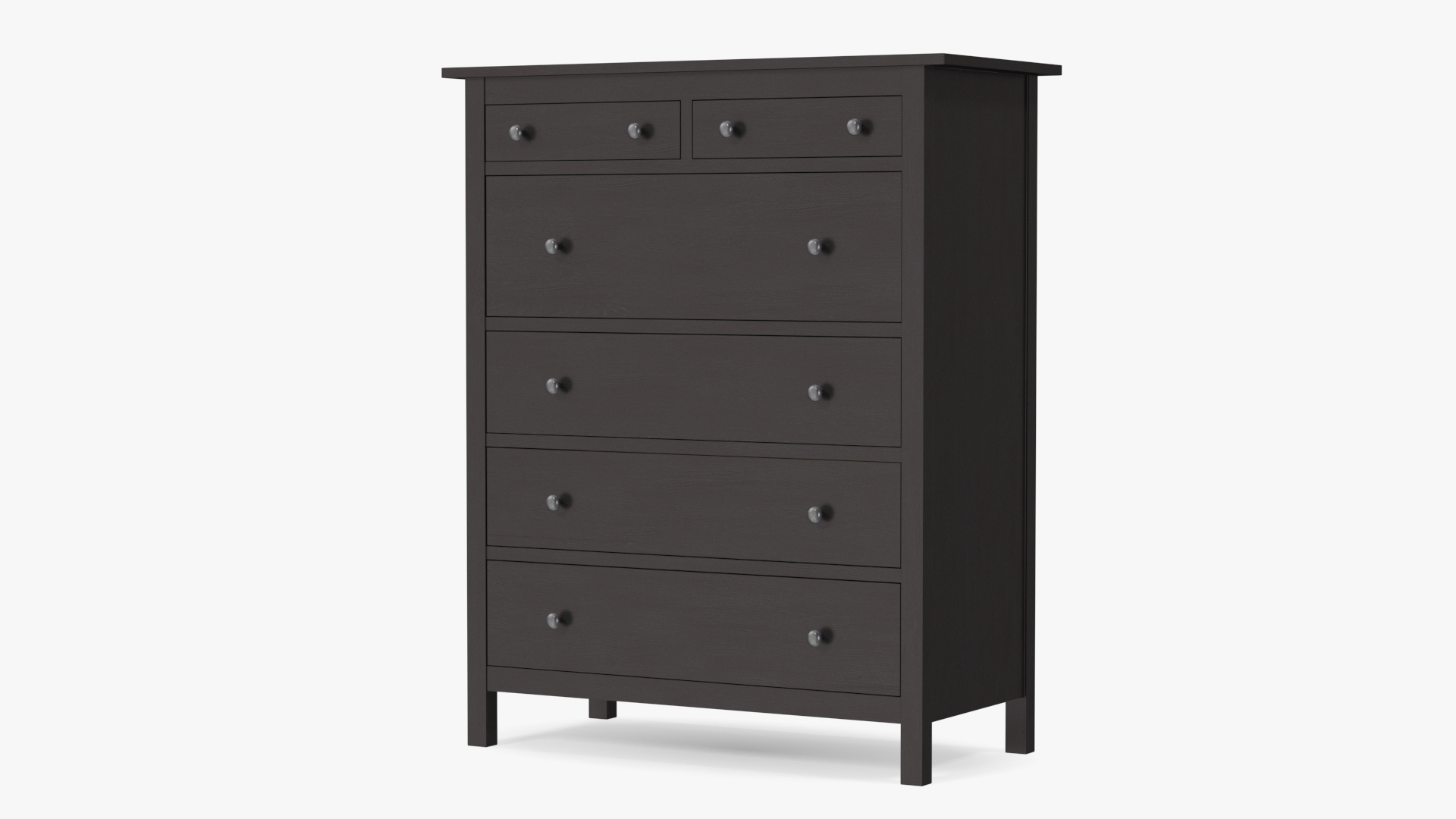 Hemnes 6 Drawer Ikea Chest Black 3D
