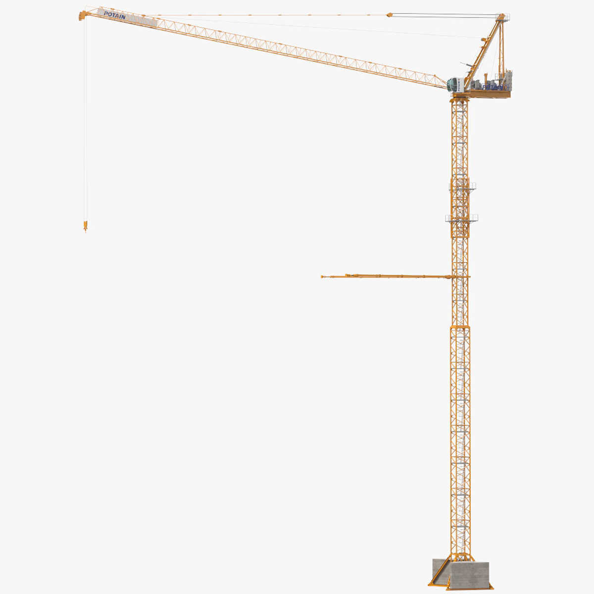 3D Potain MR 295 Tower Crane Rigged for Cinema 4D